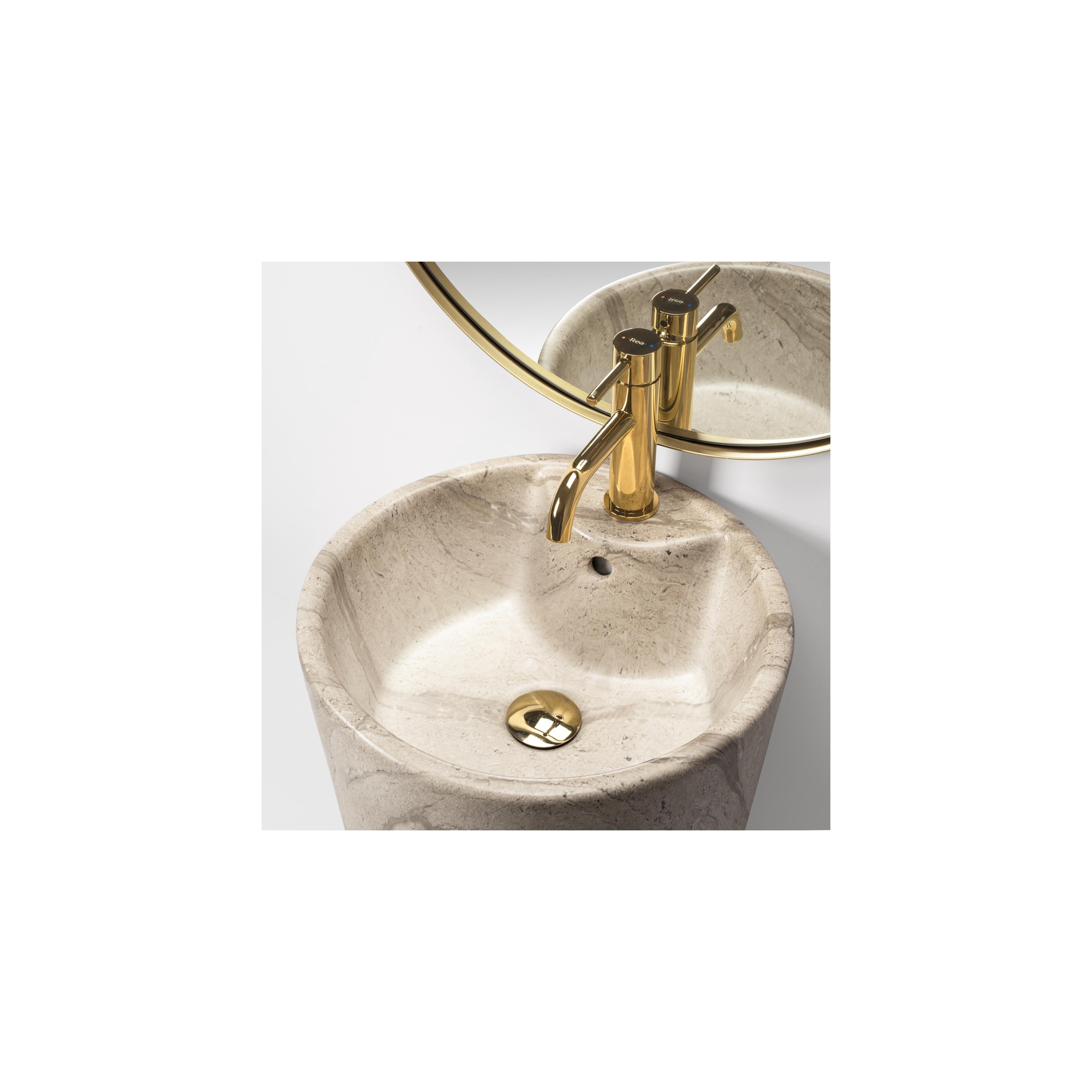 Freestanding ceramic basin Blanka Natural Mat Marble