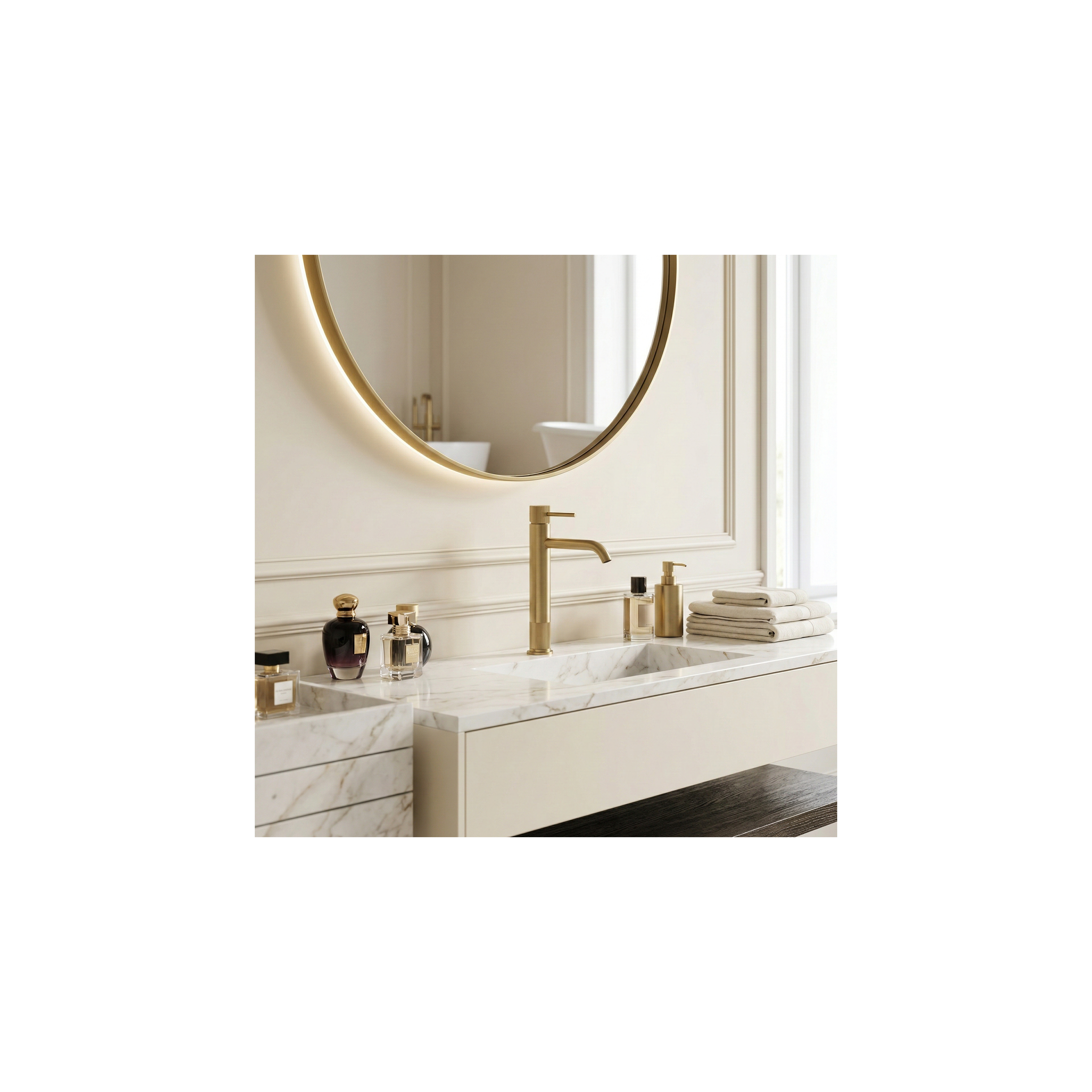Waschbeckenarmatur Rea Lungo Stripe Brush Gold