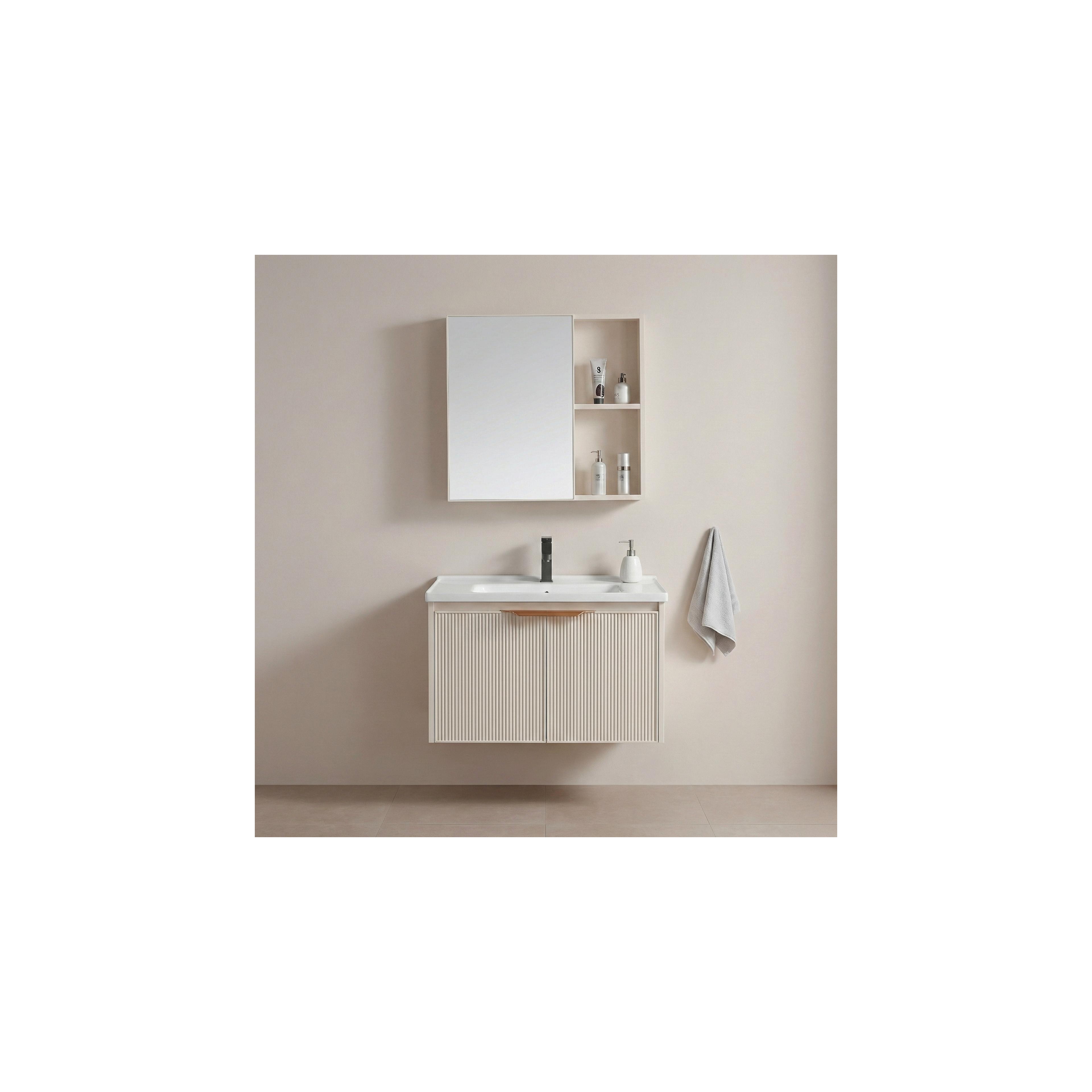 Badezimmermöbel-Set mit Waschbecken Mario 60cm Beige