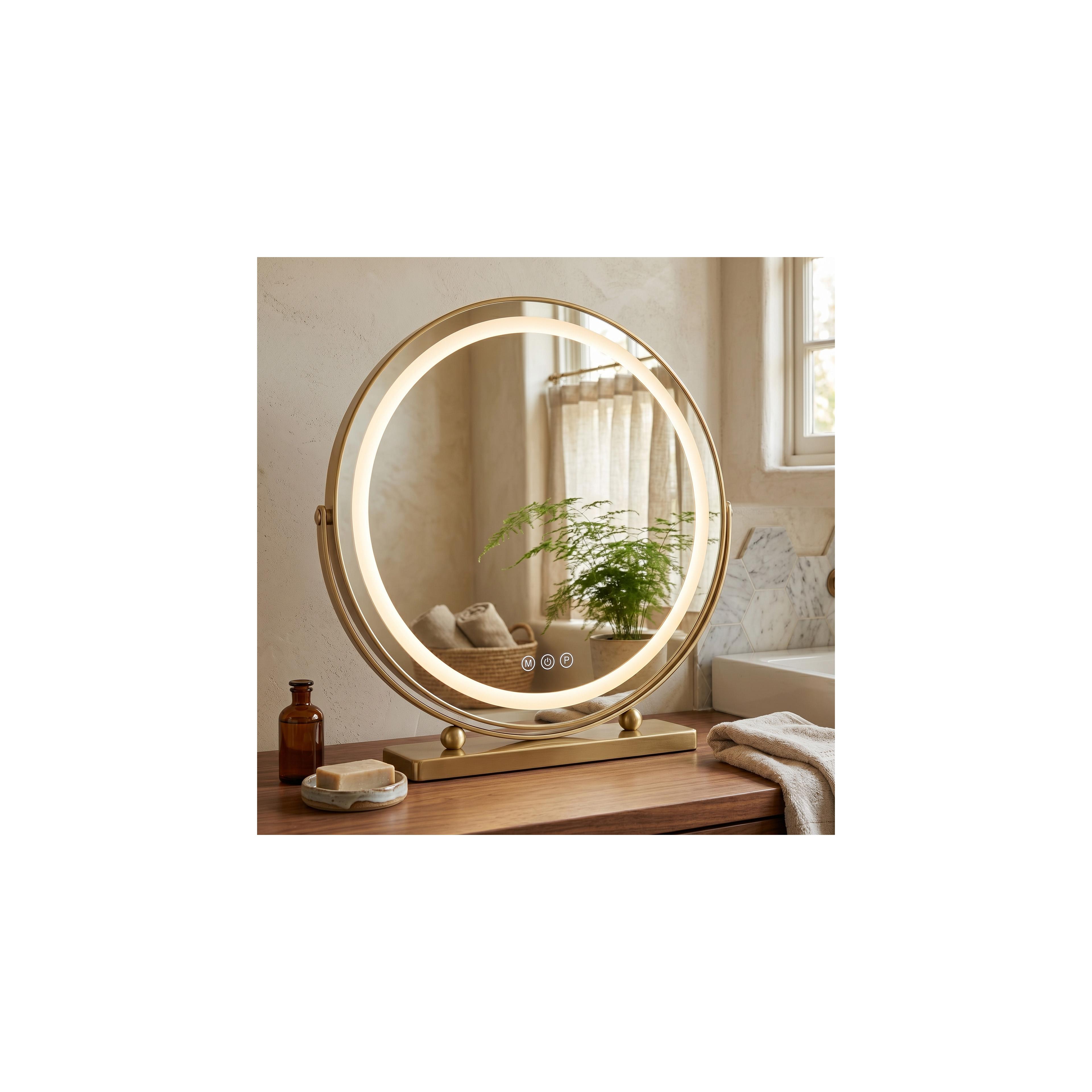 Spiegel LED MAKE-UP L.Gold 50 cm