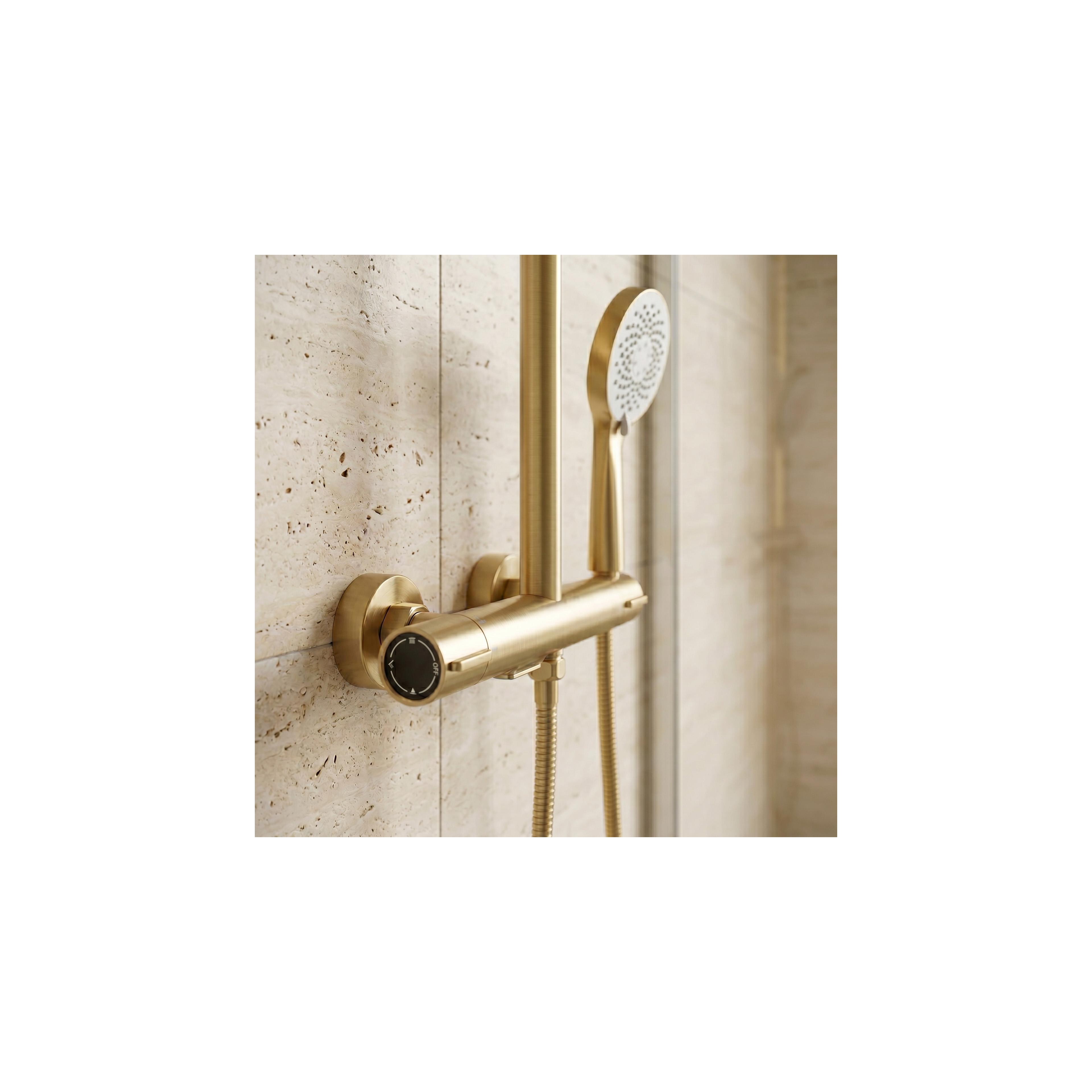 Thermostat Duschset Drop Brush Gold