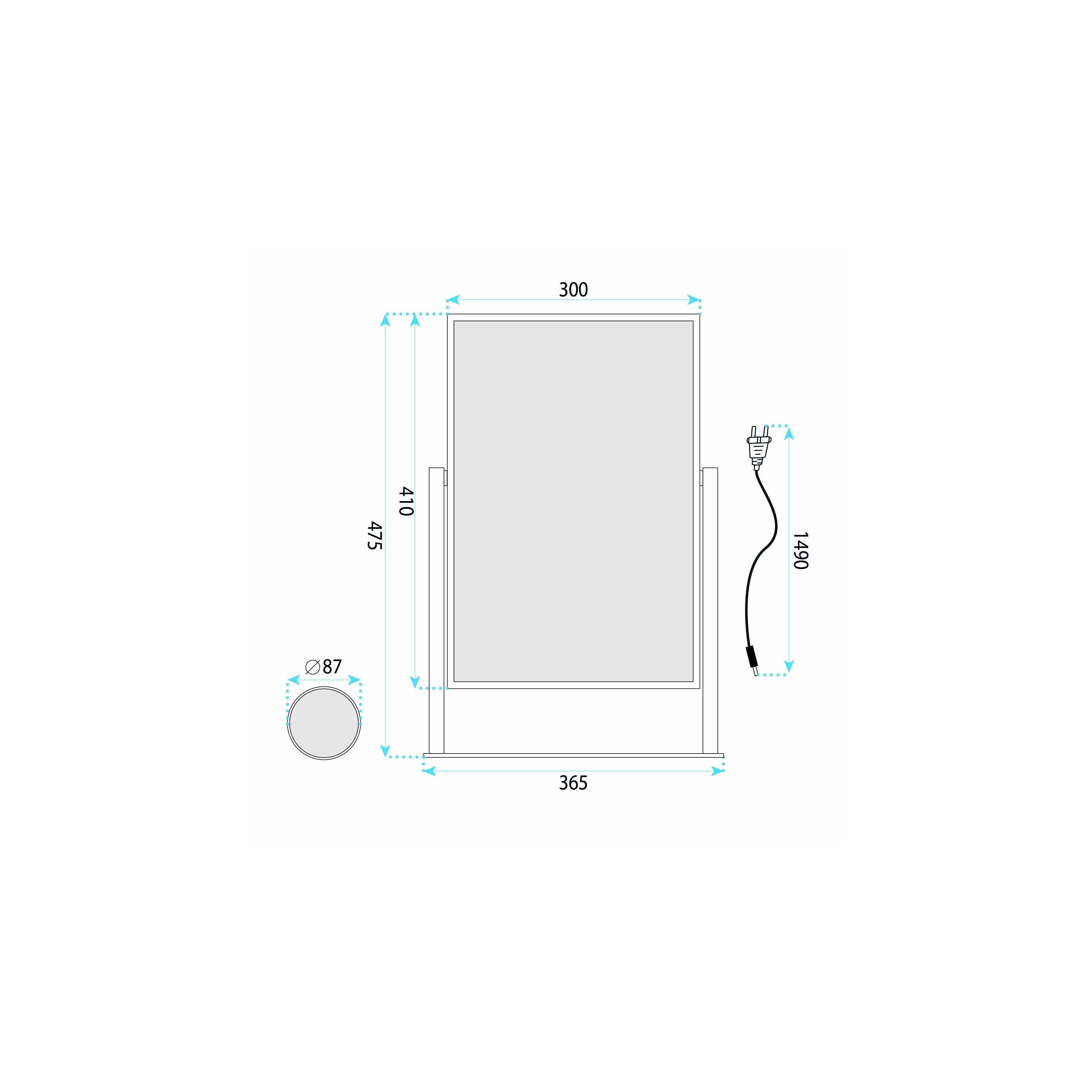 Spiegel LED LUMI White 30x40cm