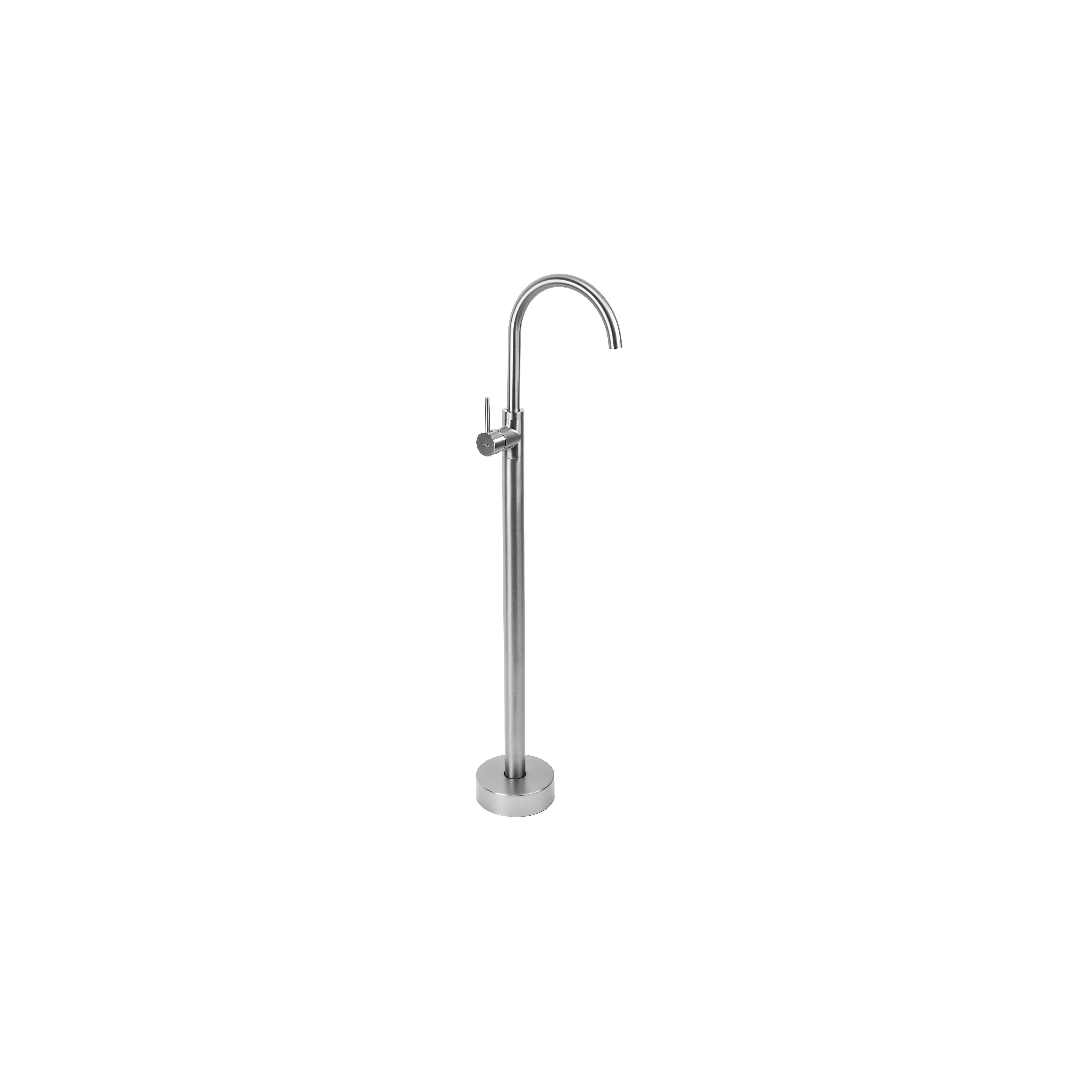 Waschbeckenarmatur freistehend Rea Lungo Brush Nickel