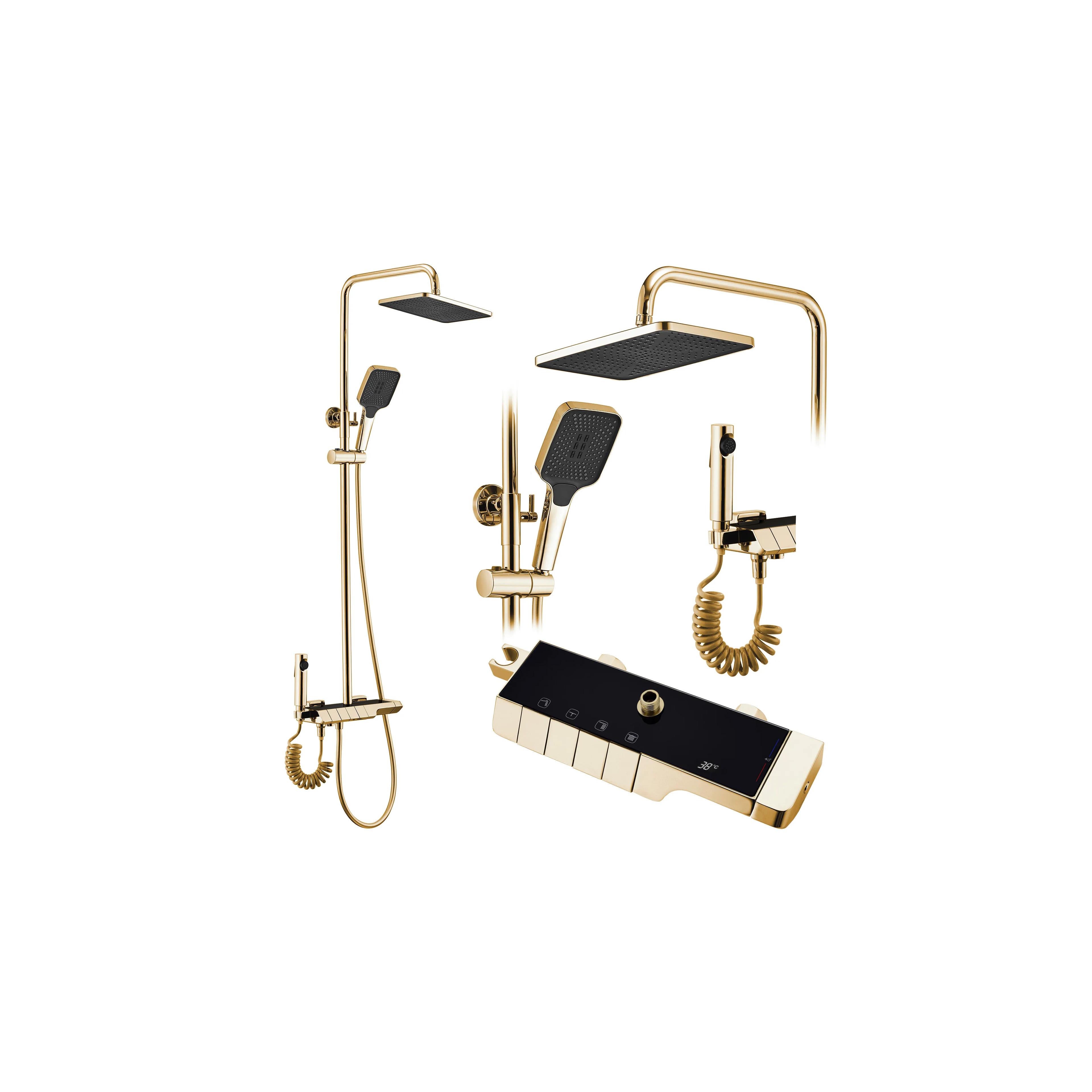 Duschgarnitur mit Thermostat REA ROB Gold