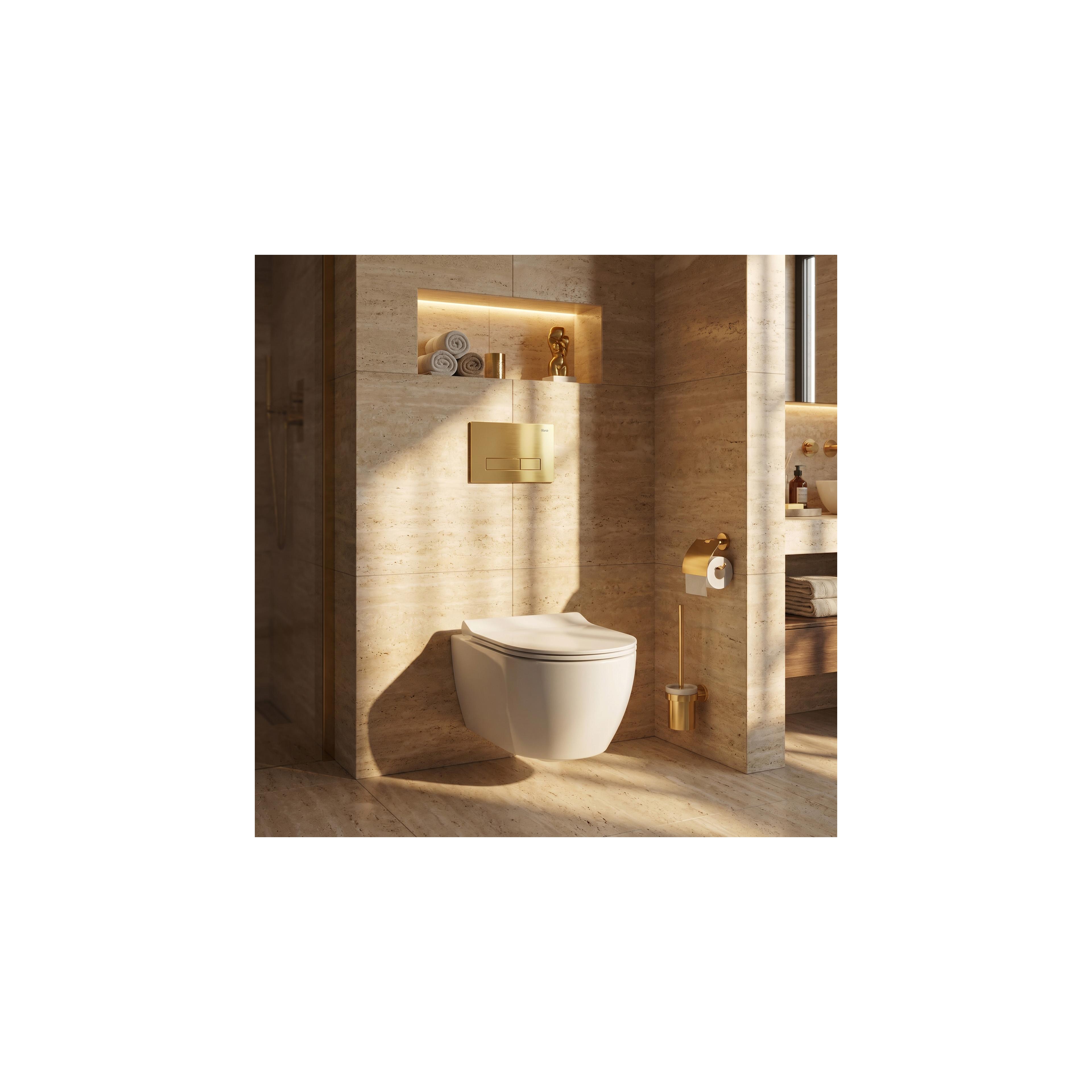 Gestell Unterputz-Set Slim 024N für WC-Becken mit HD-Drücker Gold