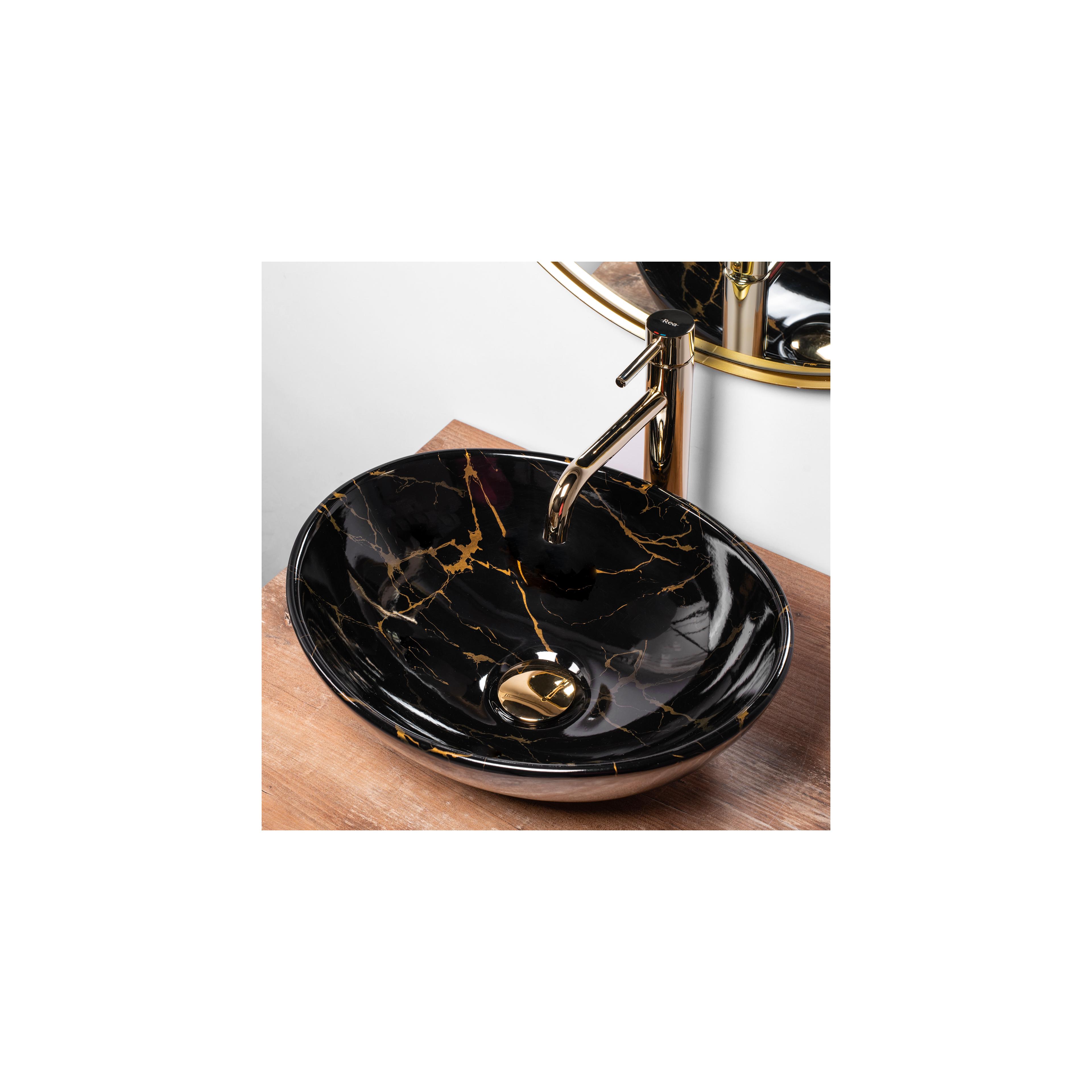 Countertop washbasin REA Sofia Black Marble