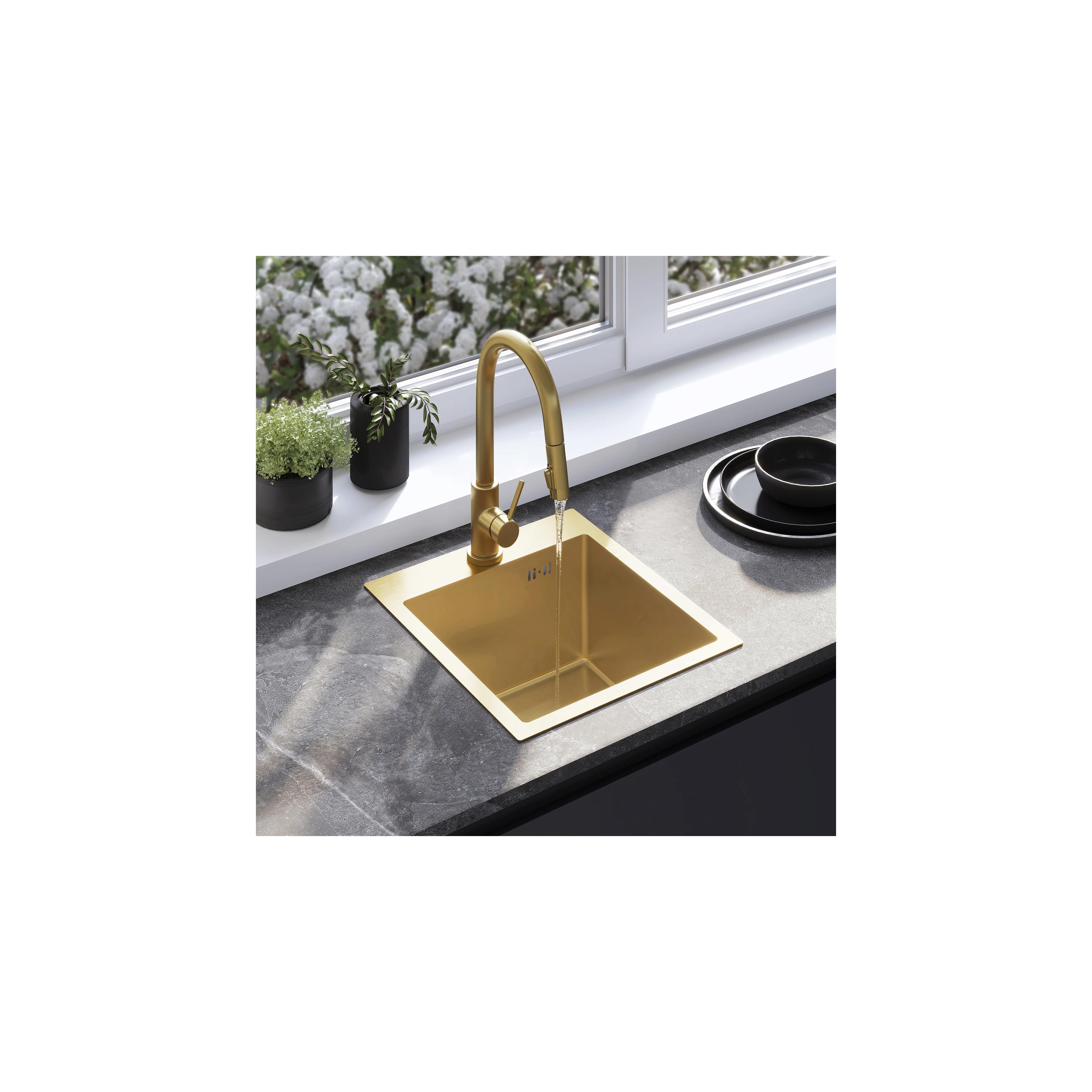 Edelstahlspüle Leo 40 BRUSH GOLD