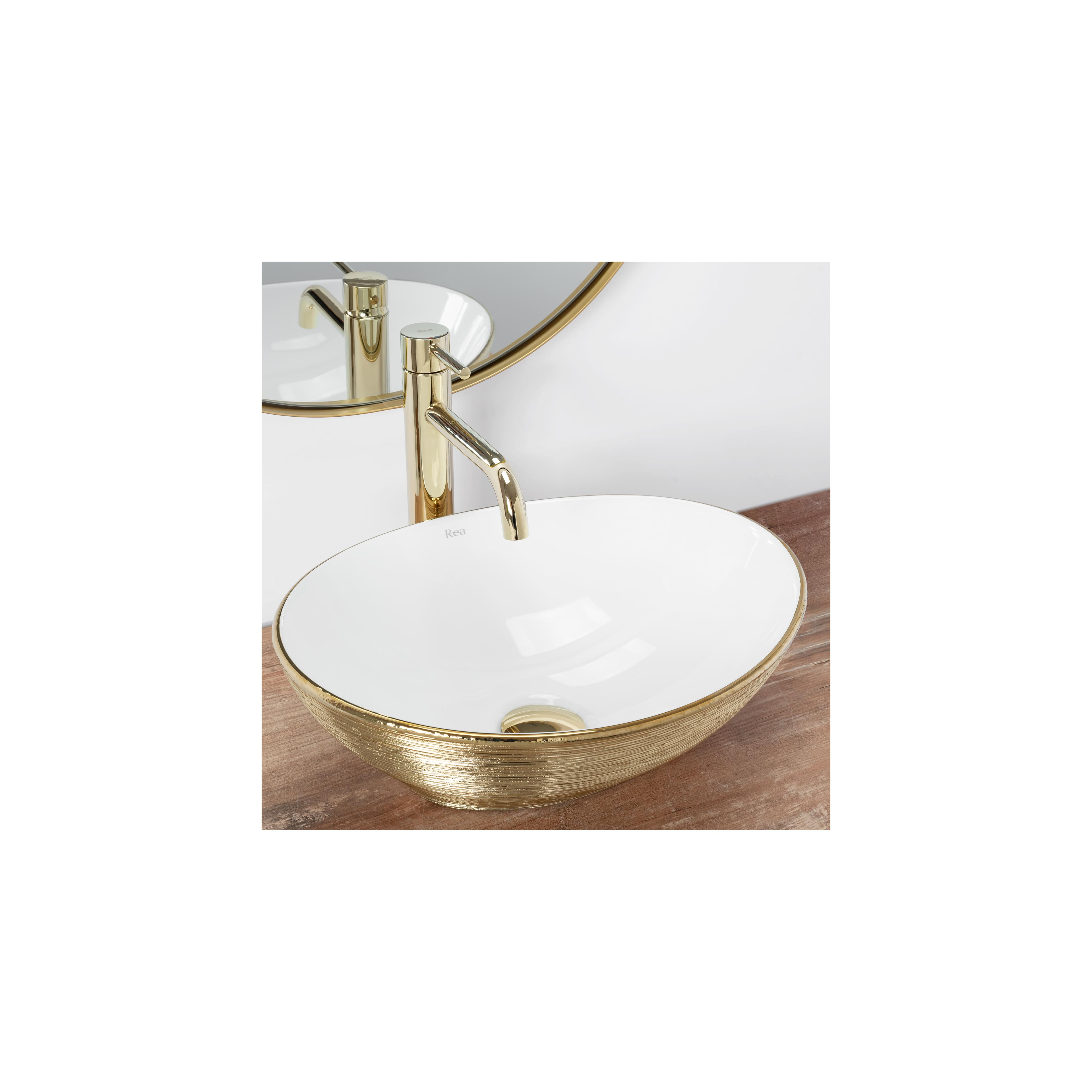 Умивалник за плот Rea Sofia Brush Gold
