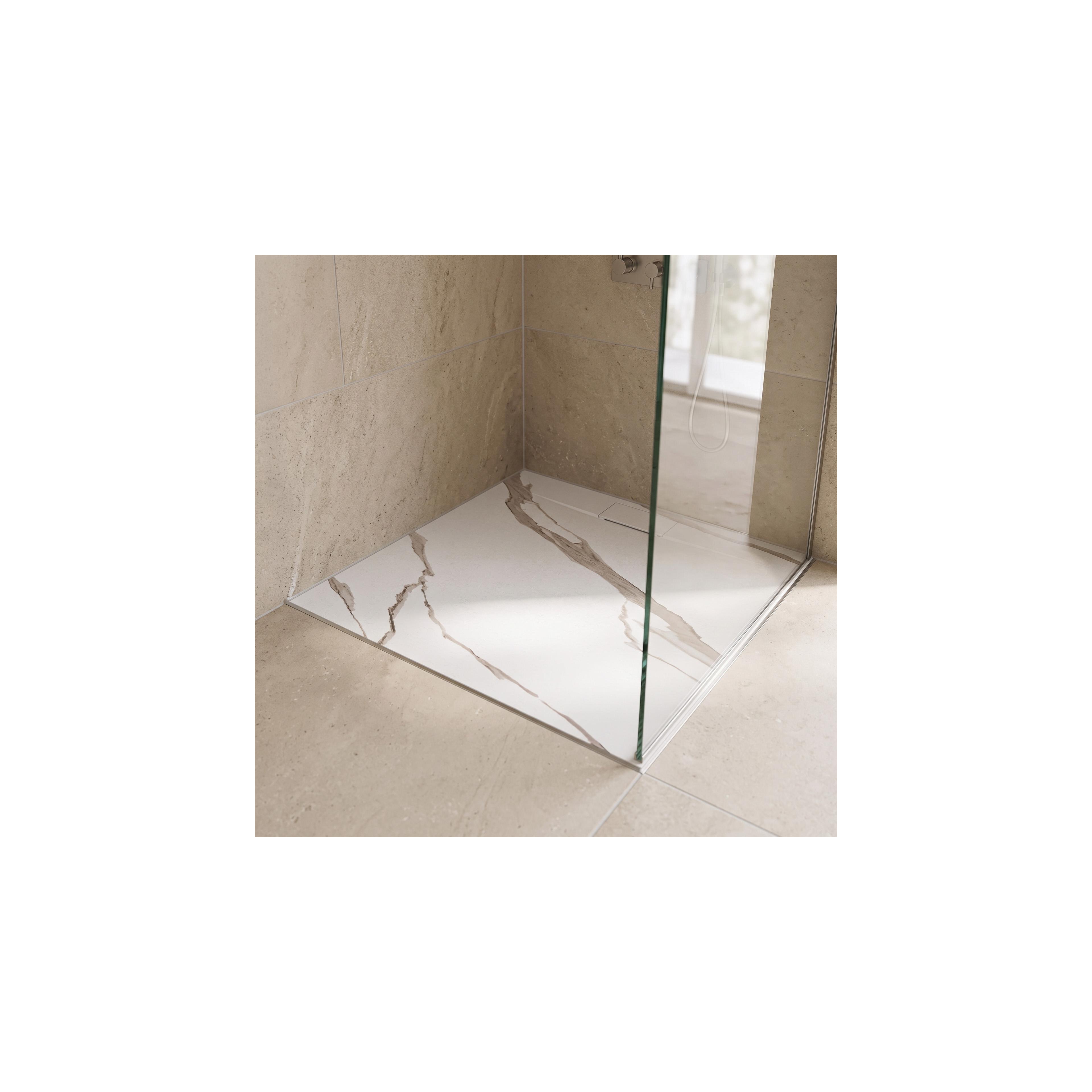 Cada de duș Bazalt CARRARA WHITE 90x90