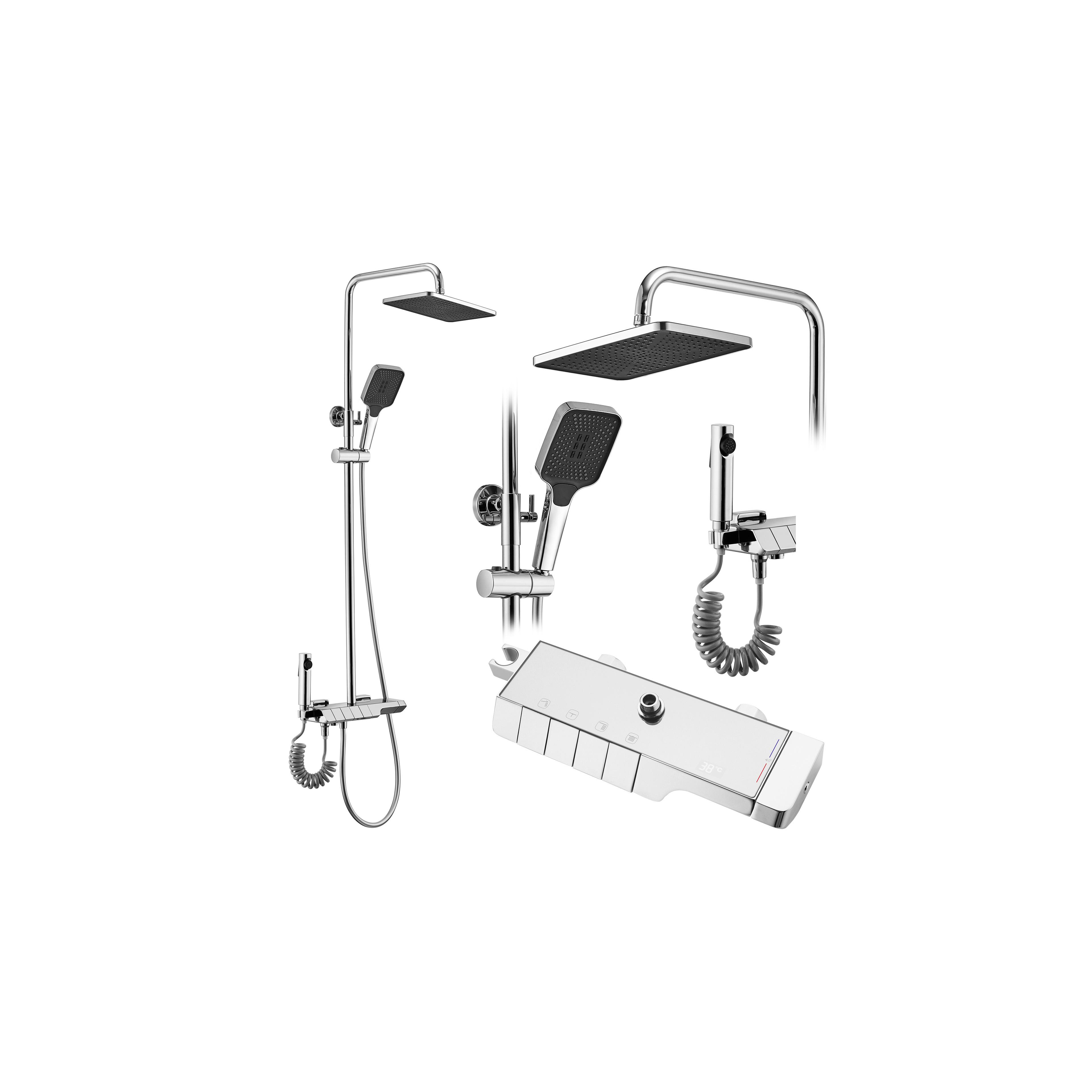 Duschgarnitur mit Thermostat REA ROB Chrome