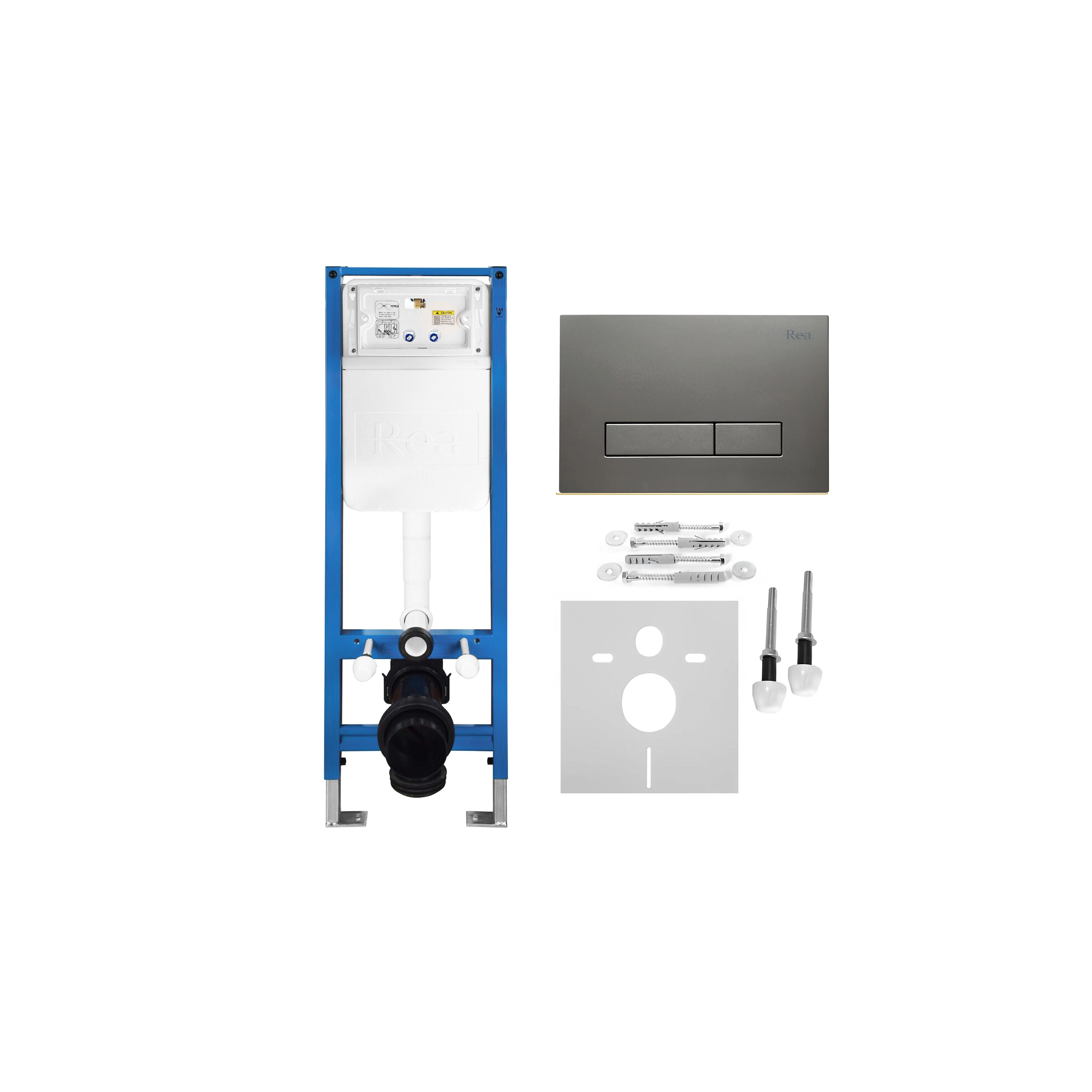 Montagerahmen Unterputz-Set Slim 024N für WC-Becken mit Drucktaste HD Tytan