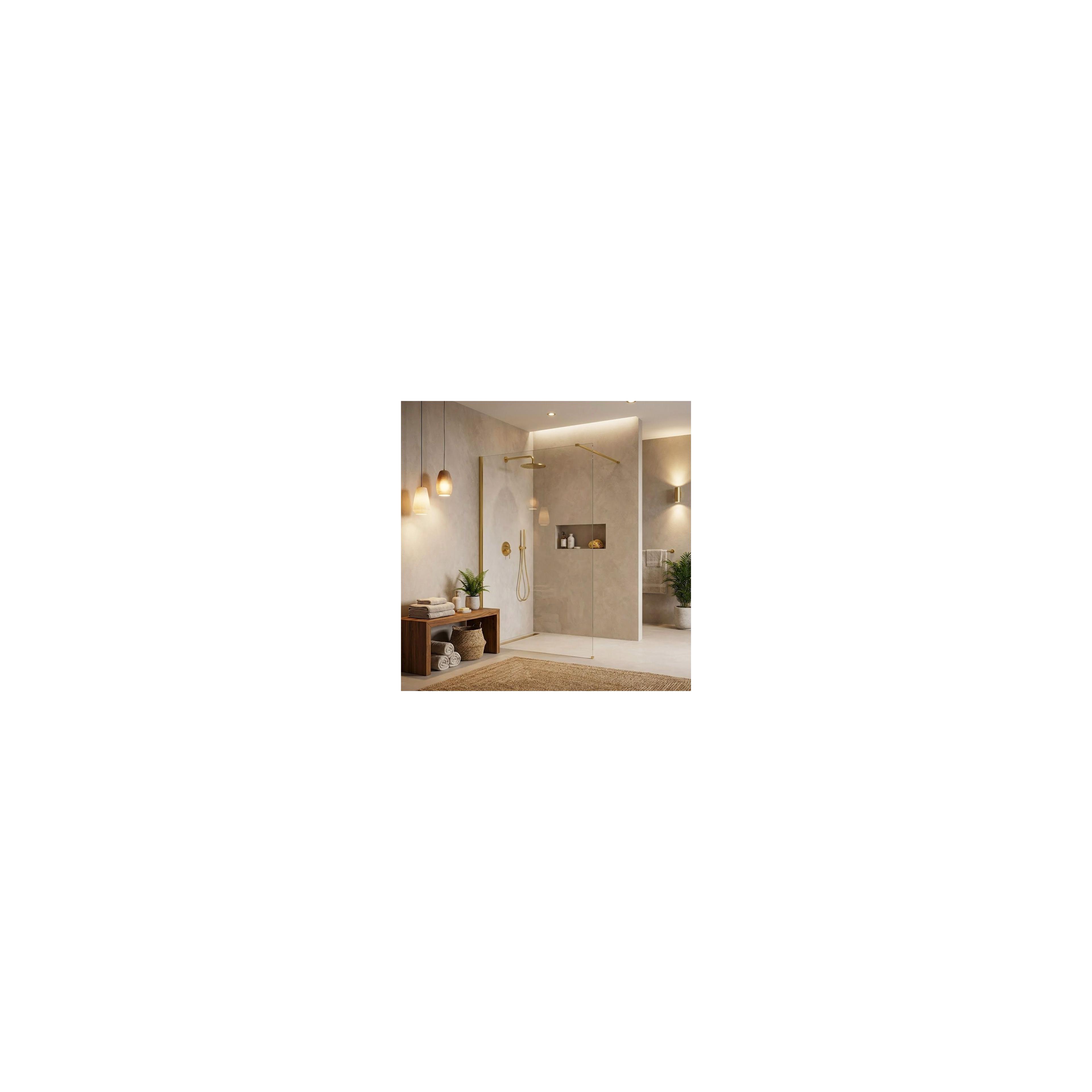 Duschwand Rea Flexi Transparent / Gold 120