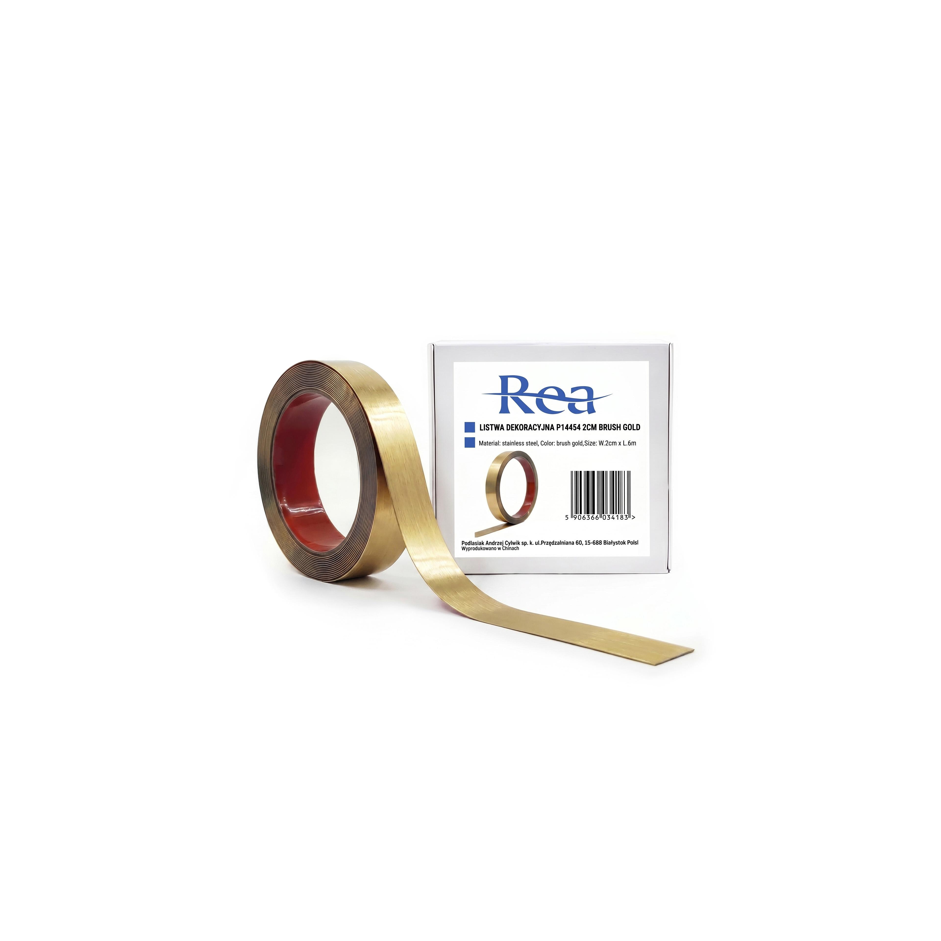 Selbstklebende Zierleiste Rea P14454 2cm Brush Gold