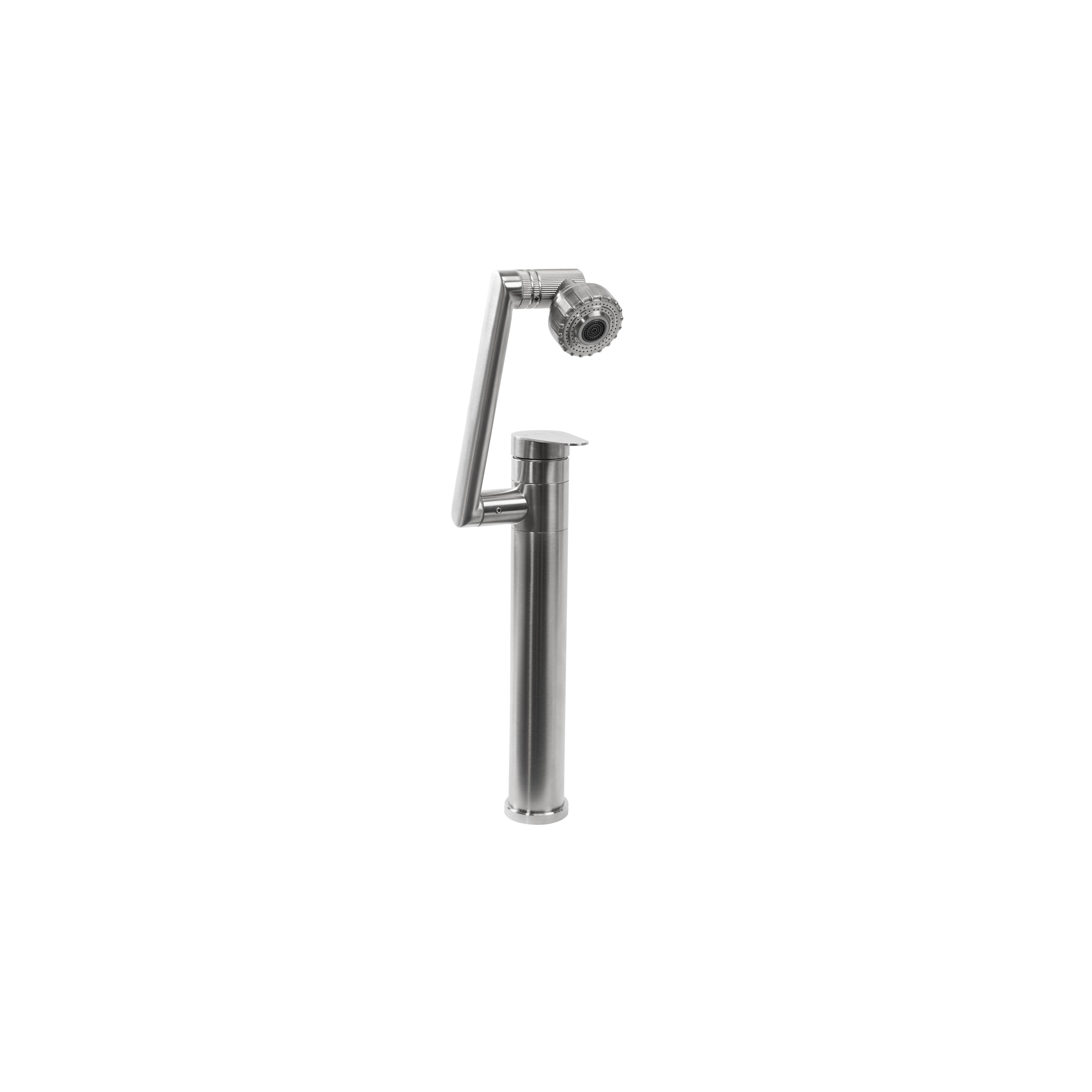 Waschbeckenarmatur Rea PACO Nickel Brush INOX High