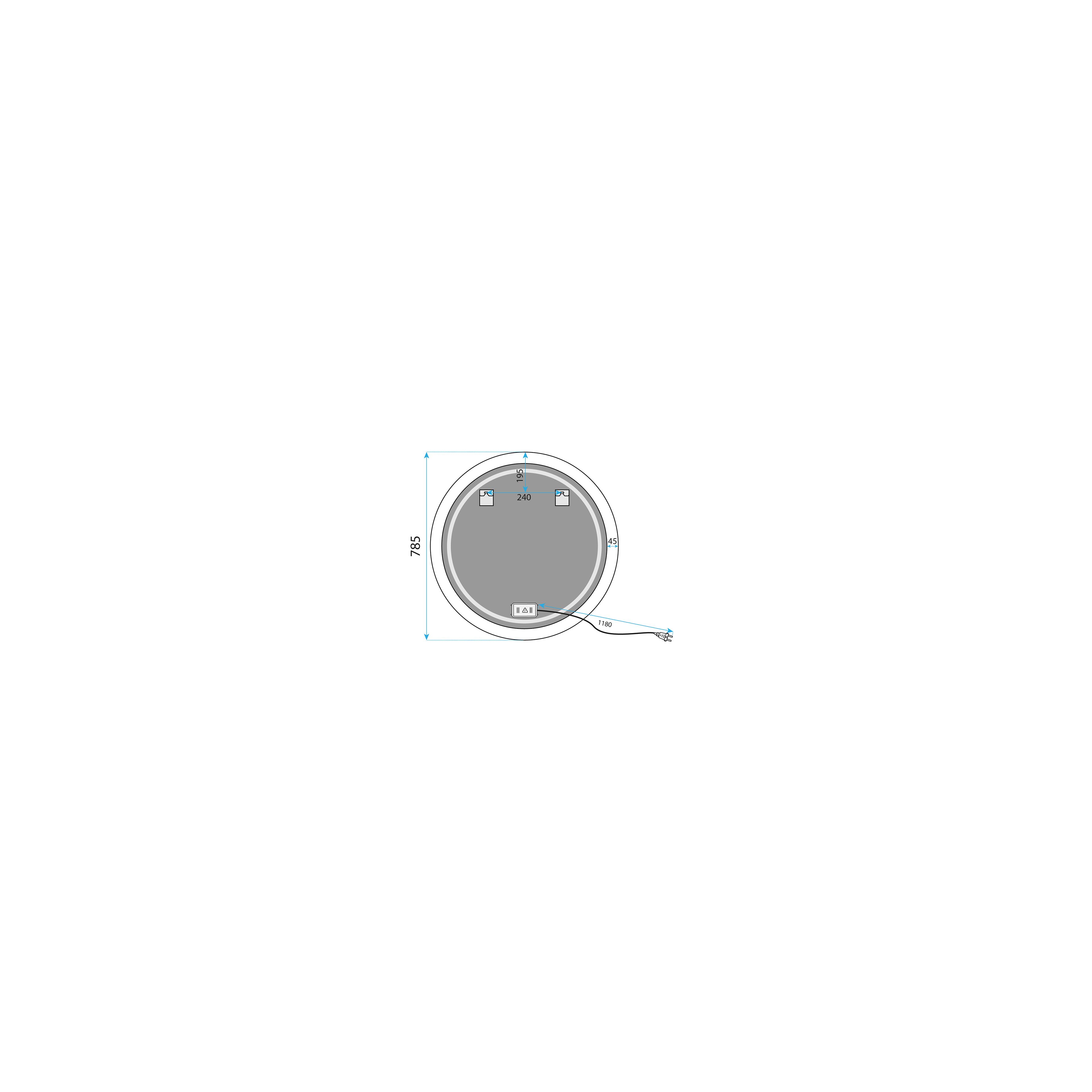 Zidno LED ogledalo YH-BL-1 80 cm