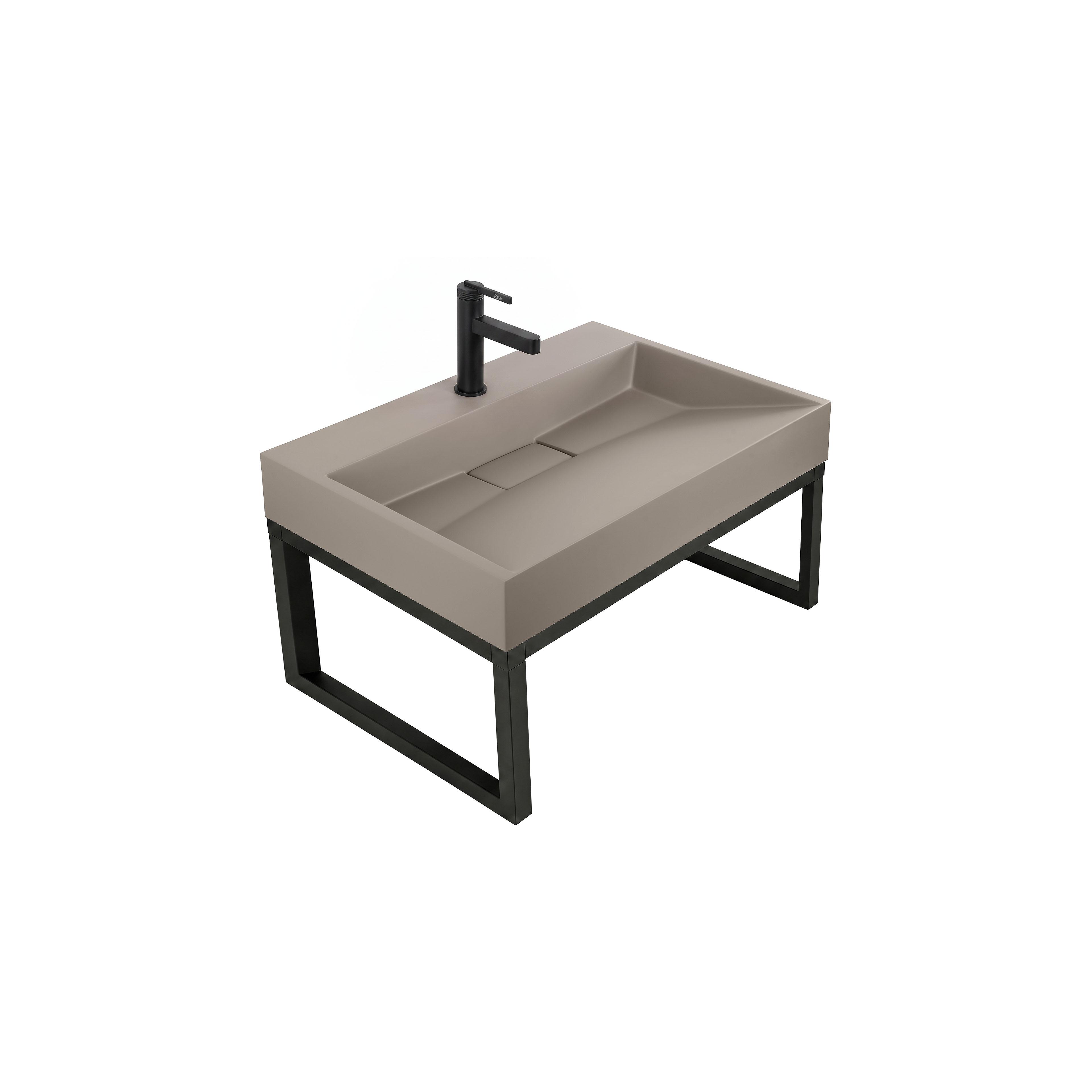 Vasque en conglomérat Rea GOYA TAUPE 70CM + piètement