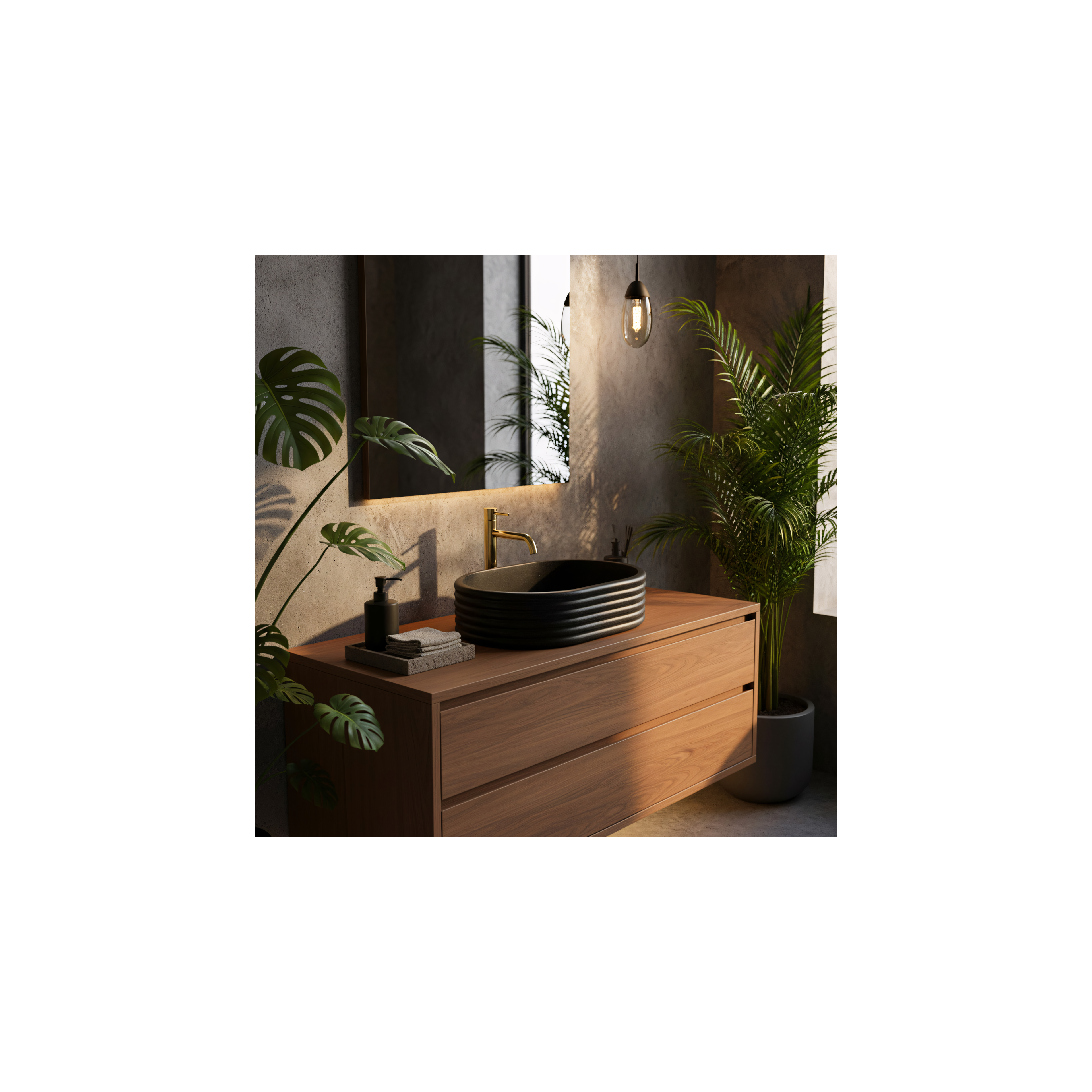 Aufsatzwaschbecken Rea Nicoletta Black