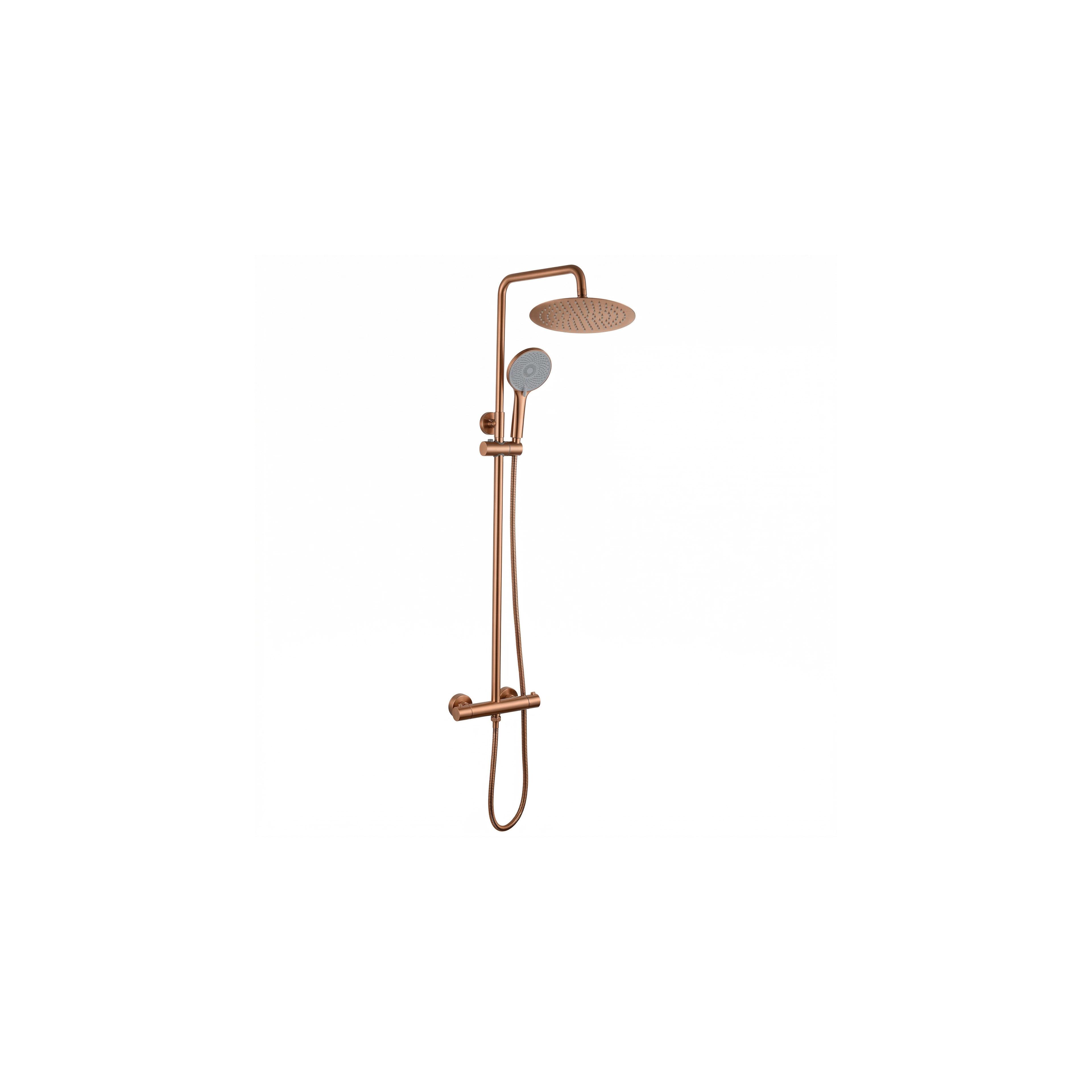 Doucheset zonder uitloop met thermostaat Rea Lungo Copper Brush