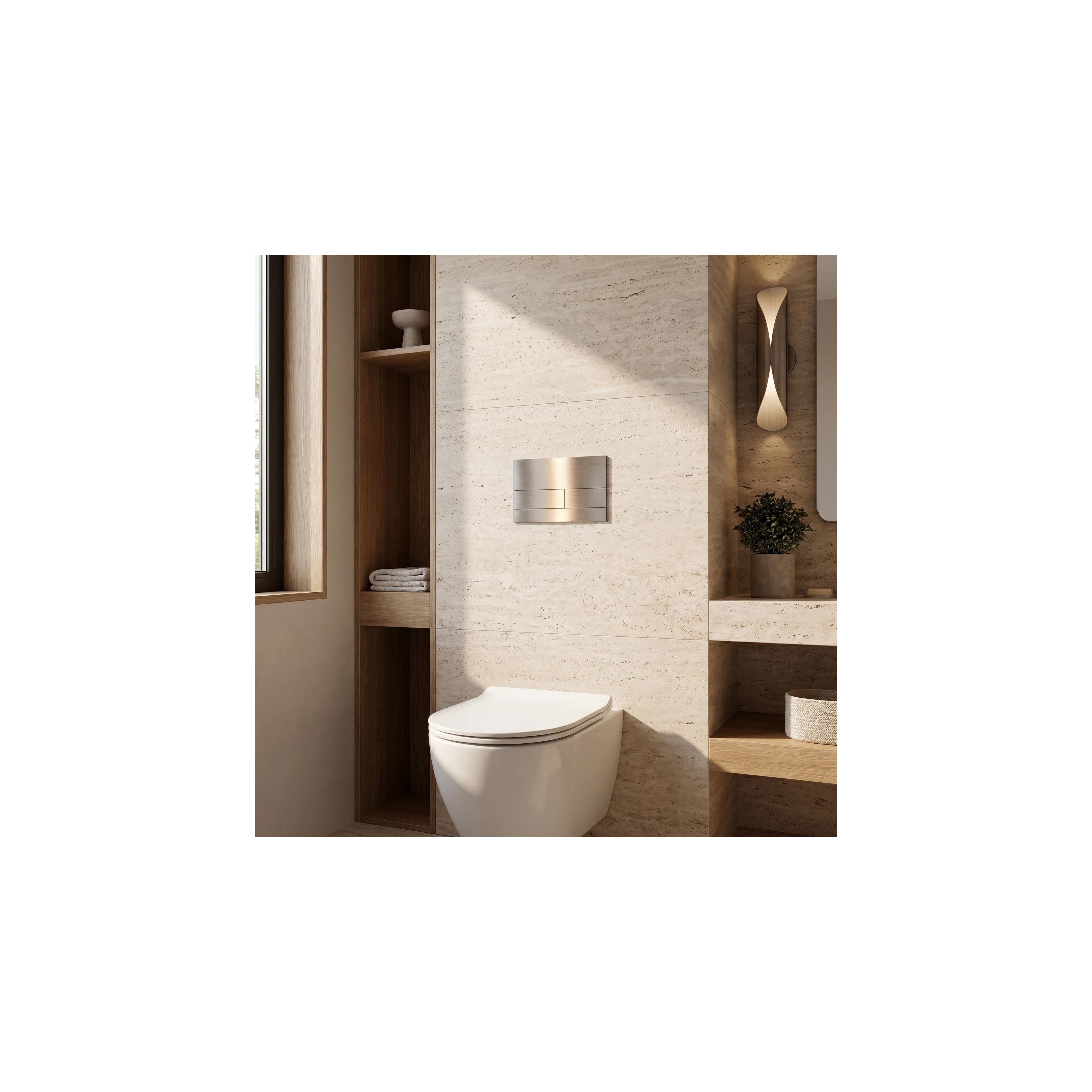 Montagerahmen Unterputz-Set Slim 024N für WC-Becken mit Drucktaste T Gebürsteter Stahl