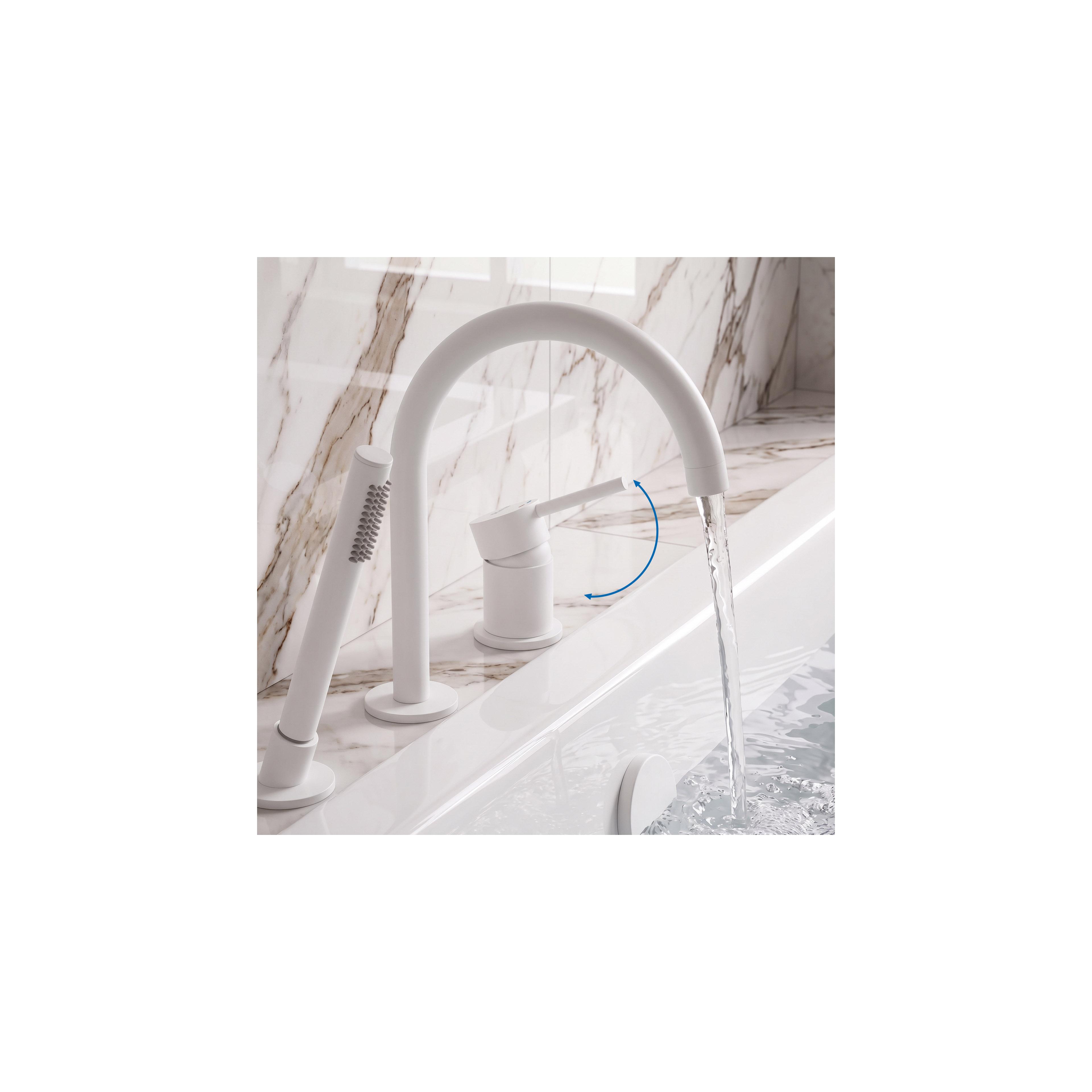 3-Hole Bathtub Faucet Rea Lungo White