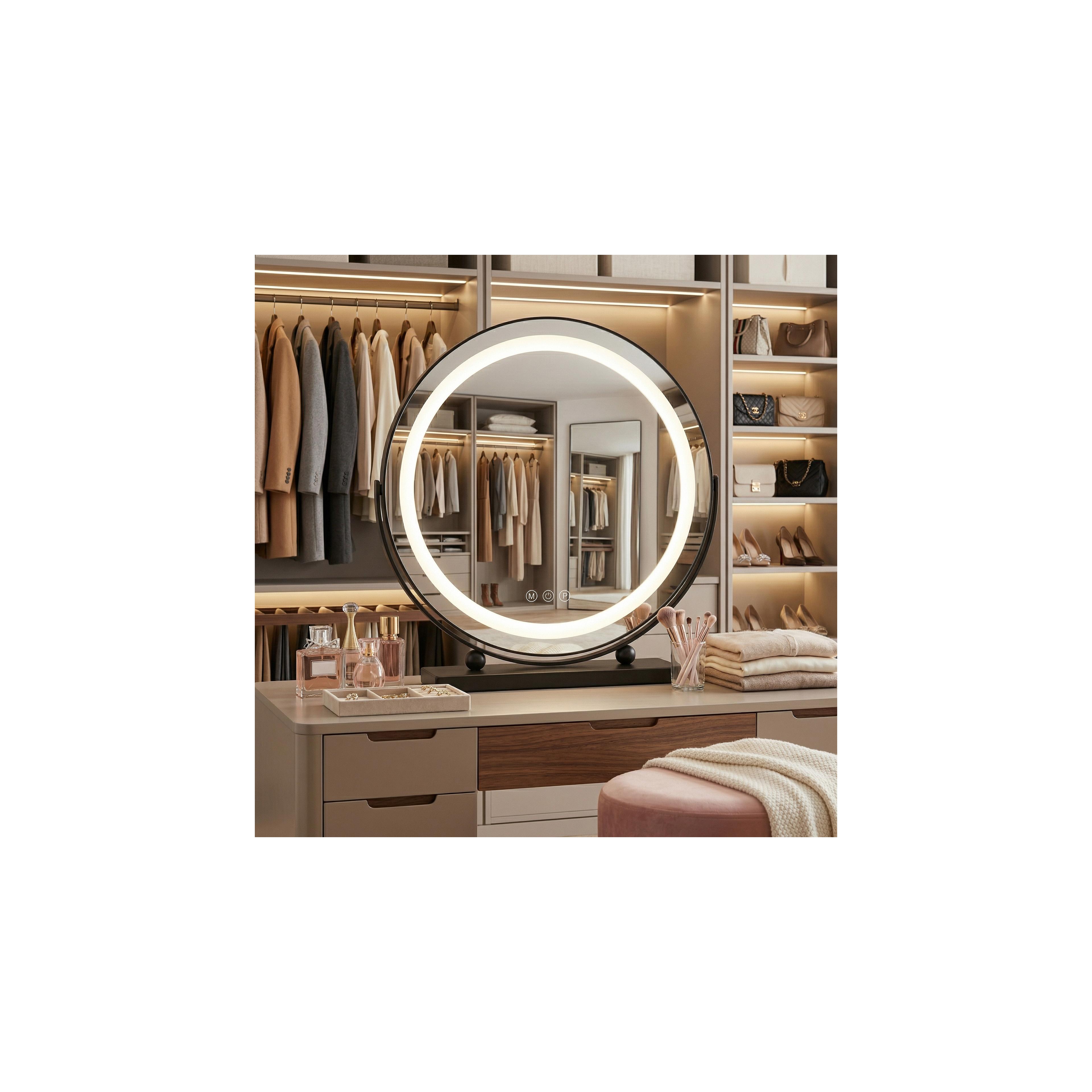 Mirror LED MAKE-UP Black 40 cm