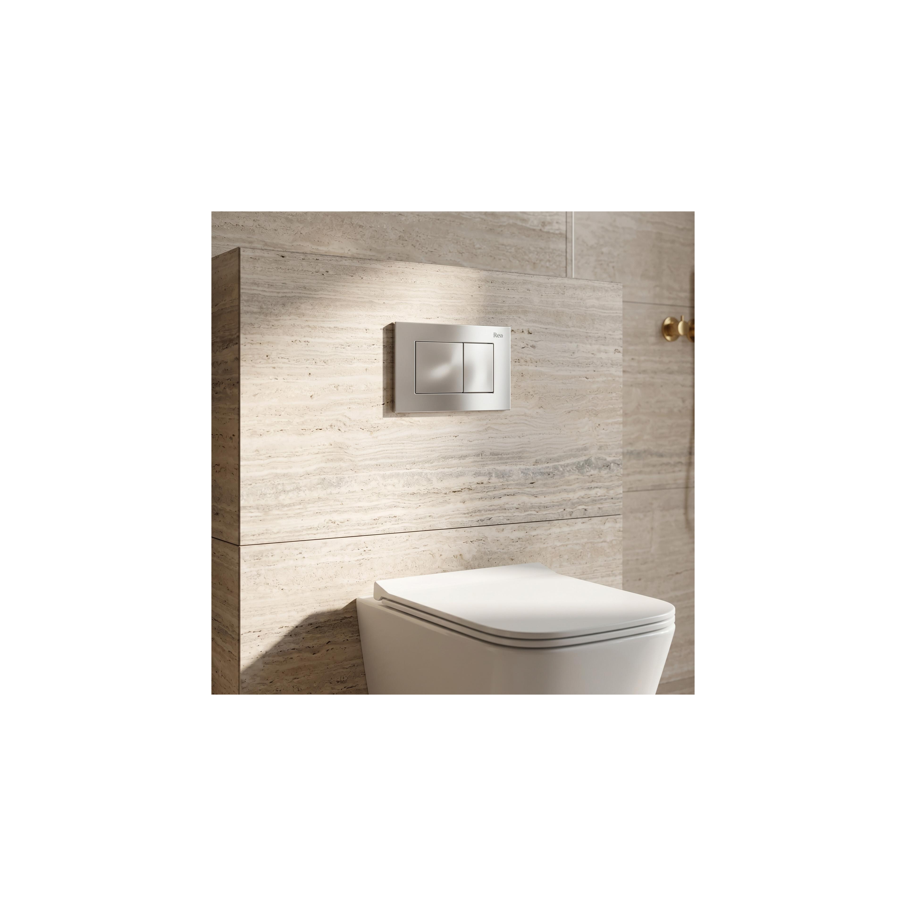 Inbyggnadsfixtur K011A-Q för WC-skål med J-spolknapp Satin