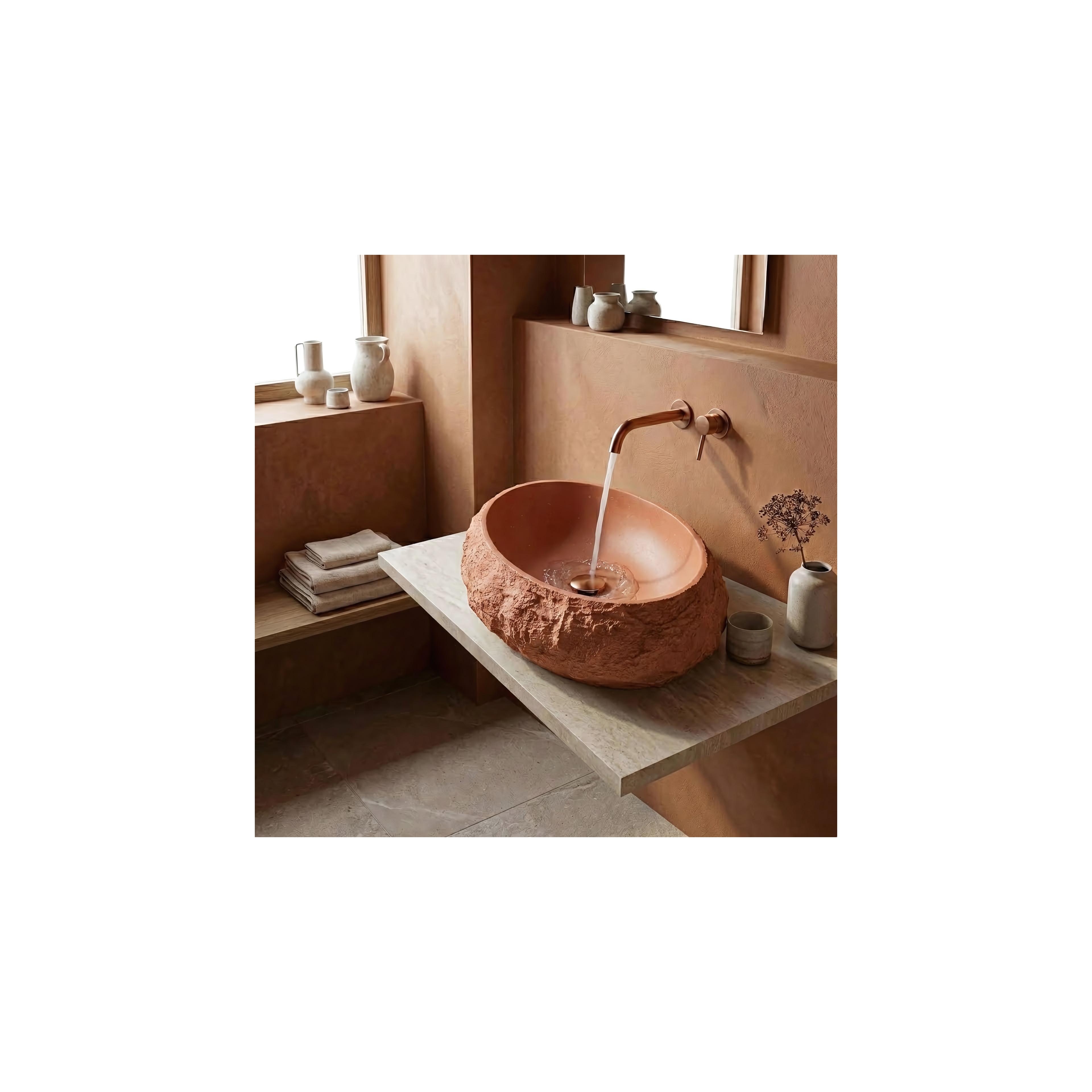 Aufsatzwaschbecken Rea Mika Terracotta