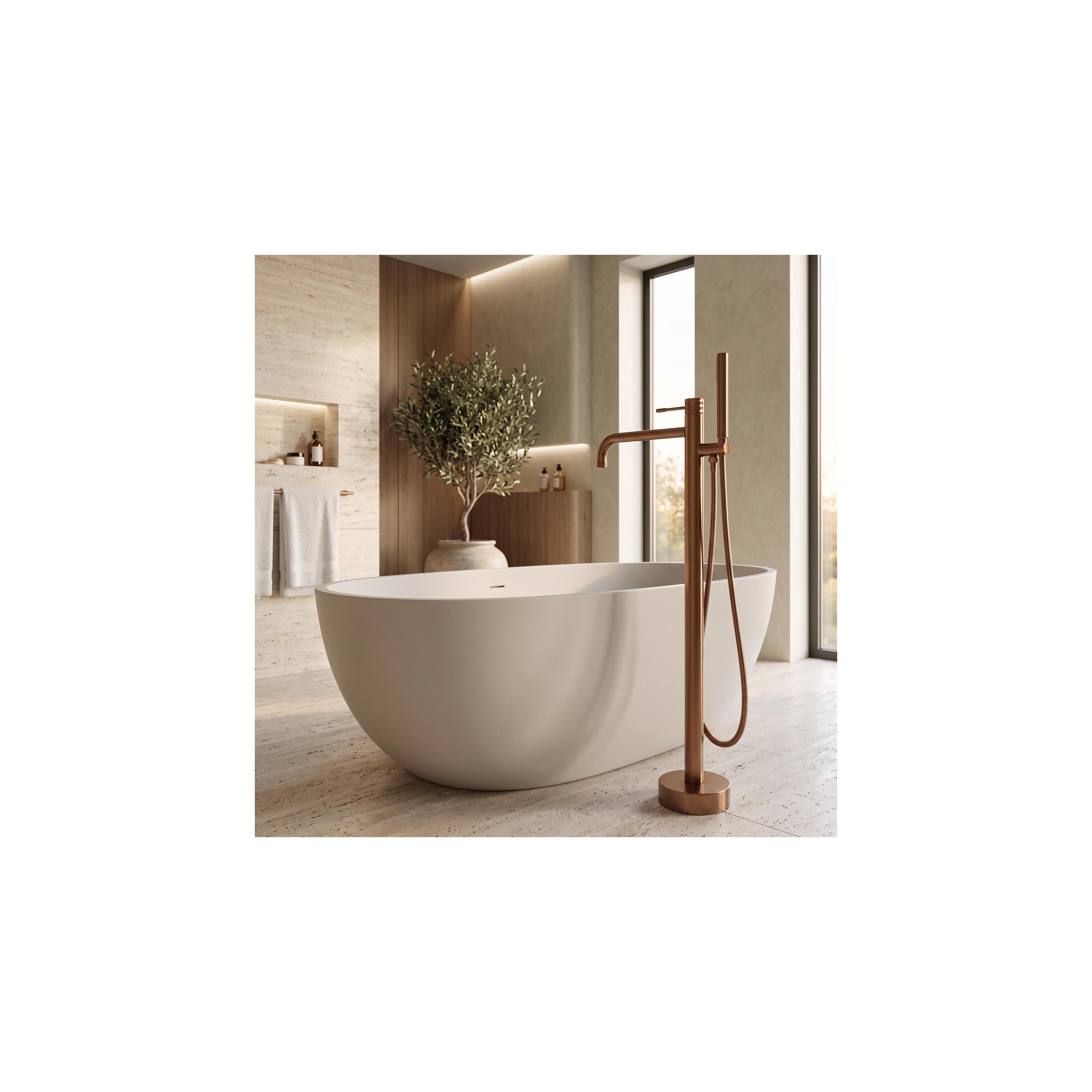 Free-standing faucet Rea Lungo Diamond Brush Copper