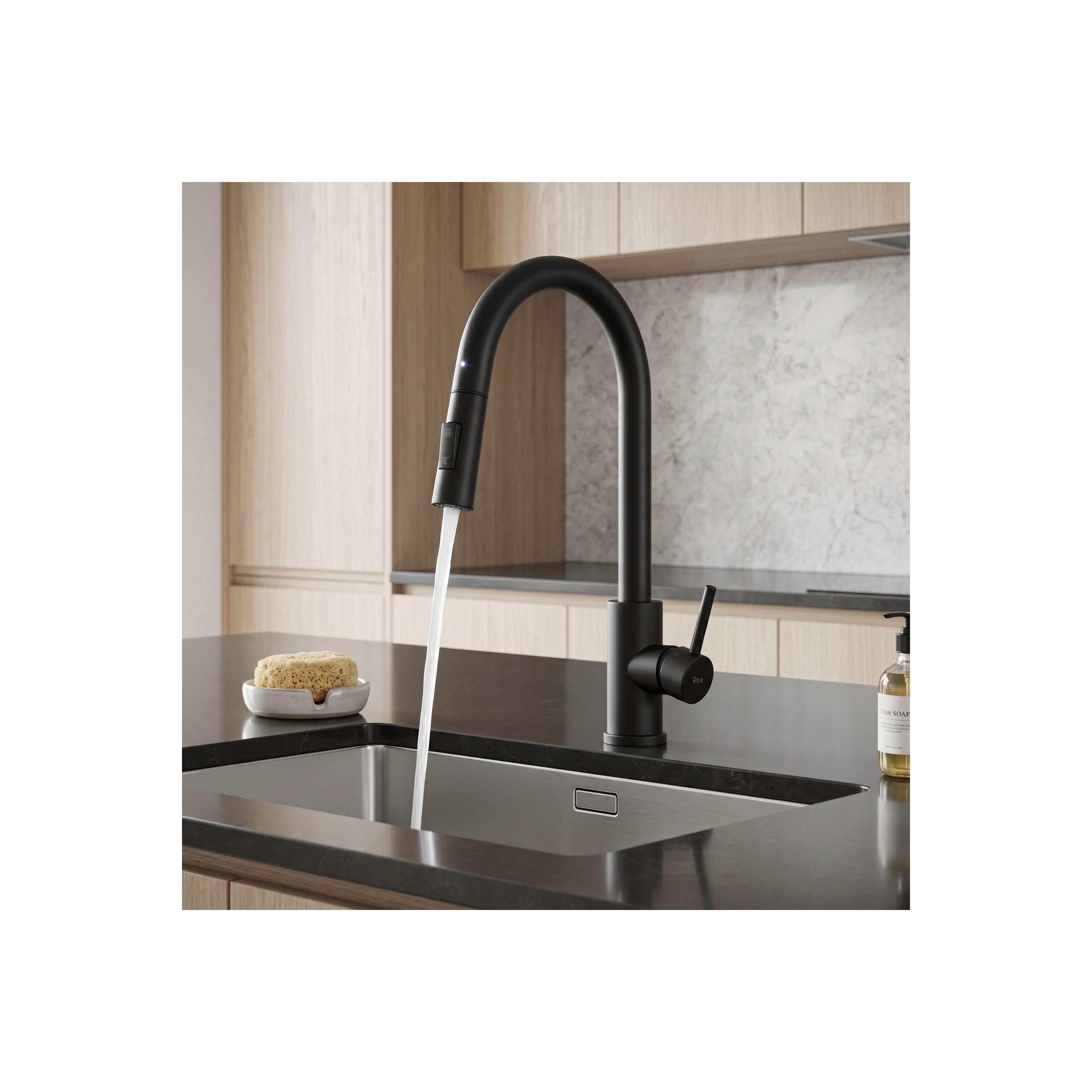 Смеситель кухонный Rea Fresh Touch Black Matt
