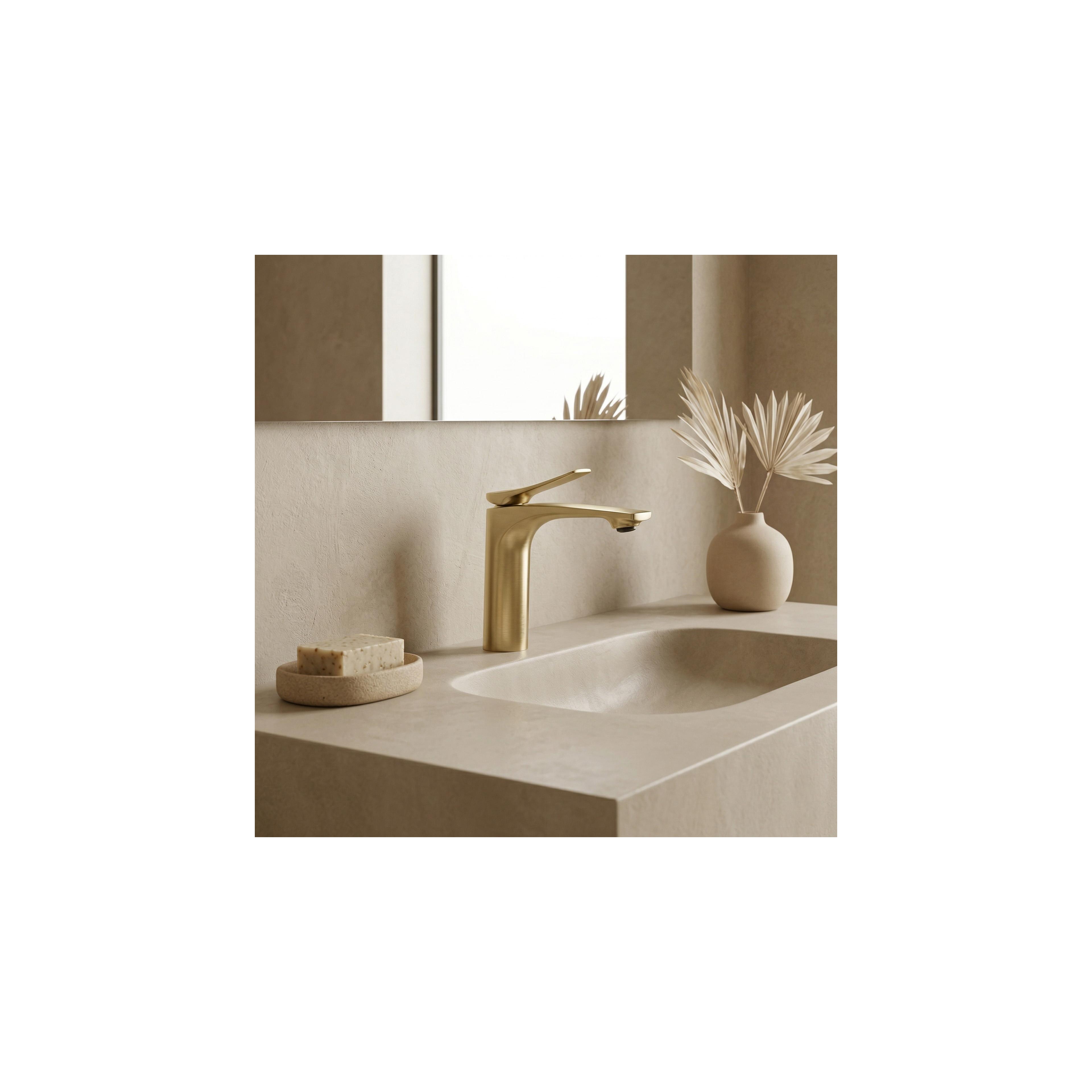 Tvättställsblandare PREMIUM REA Vision Gold Brush Low