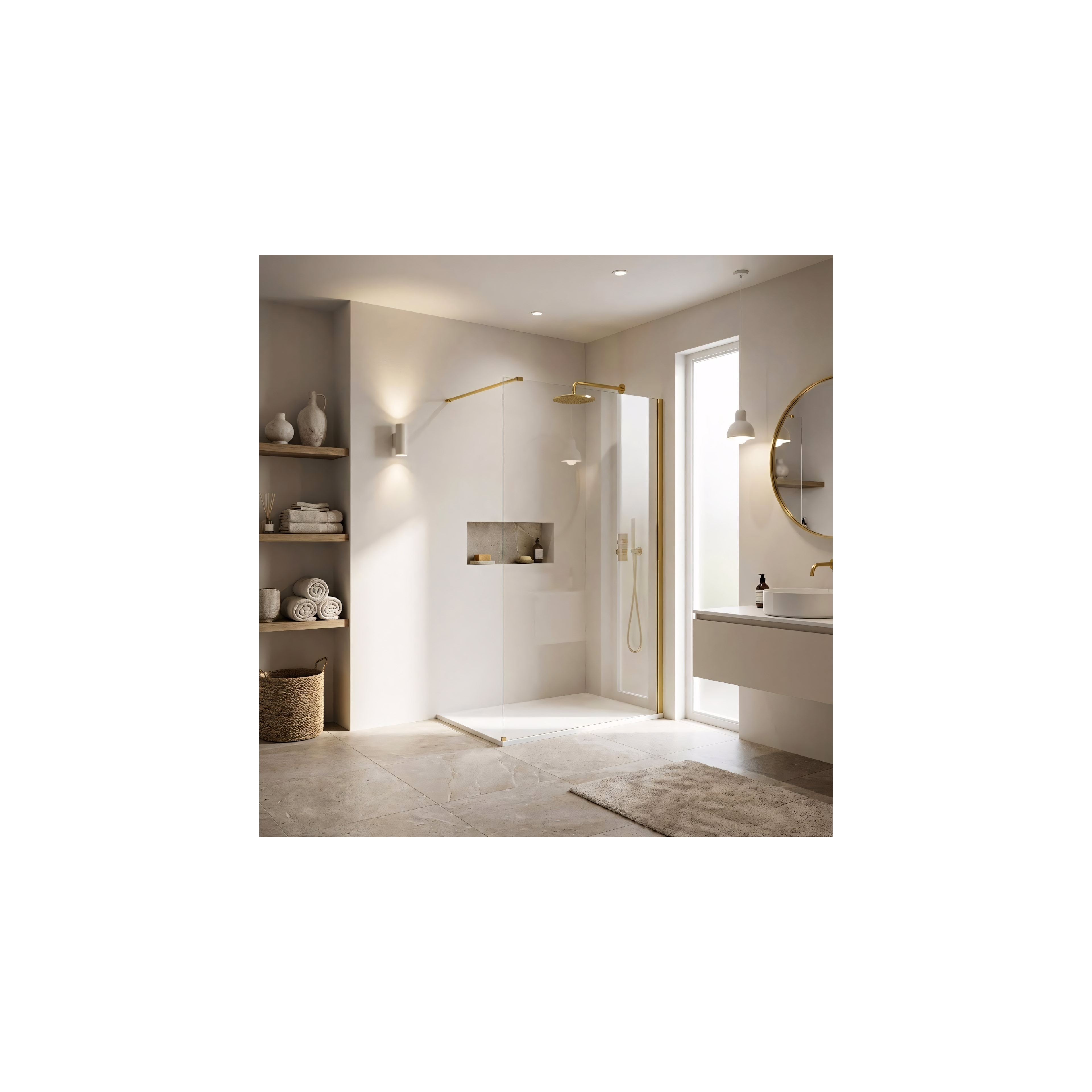 Tuš zaslon Rea Flexi Transparent / Gold 70