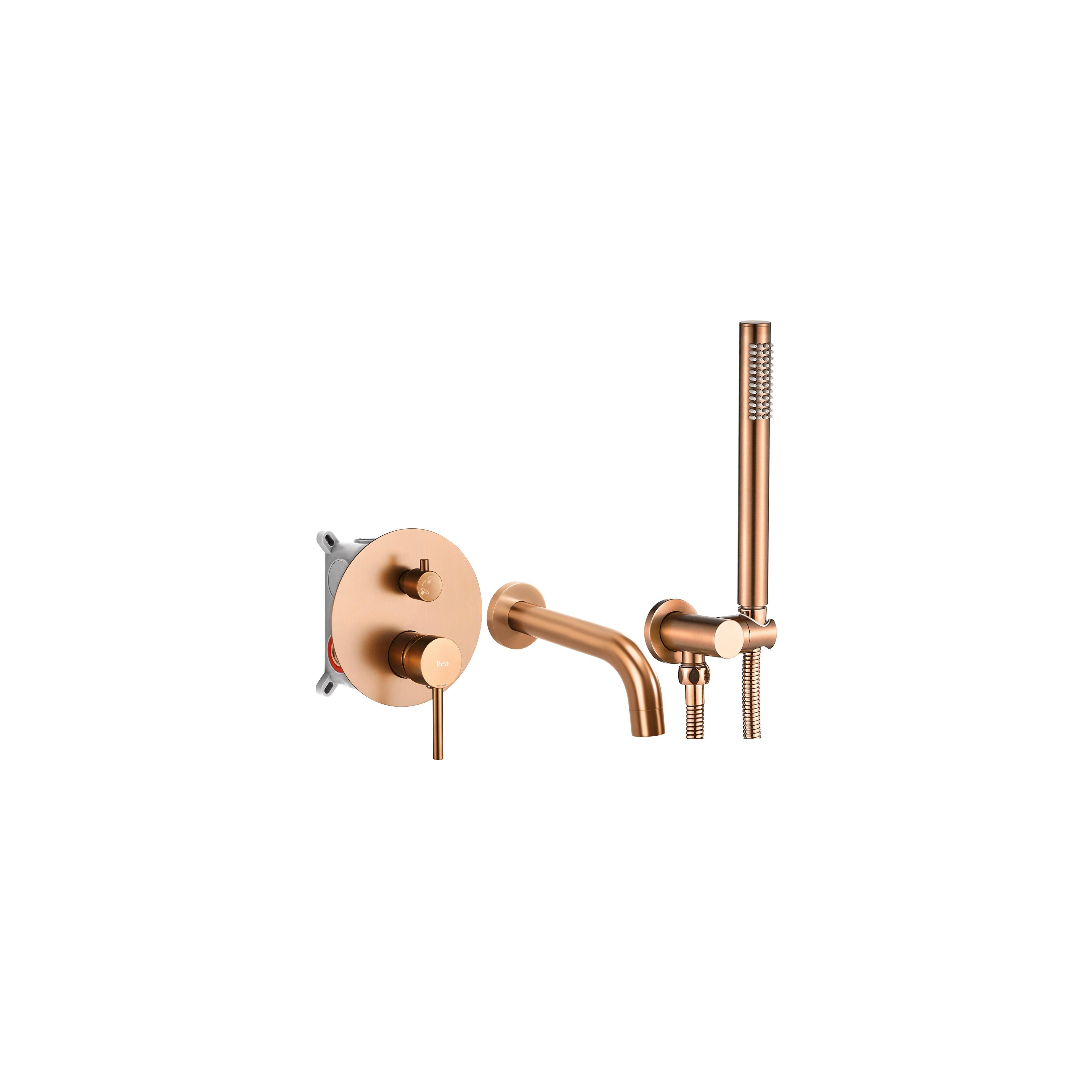 Wannenarmatur  Rea Lungo Brush Copper + Box