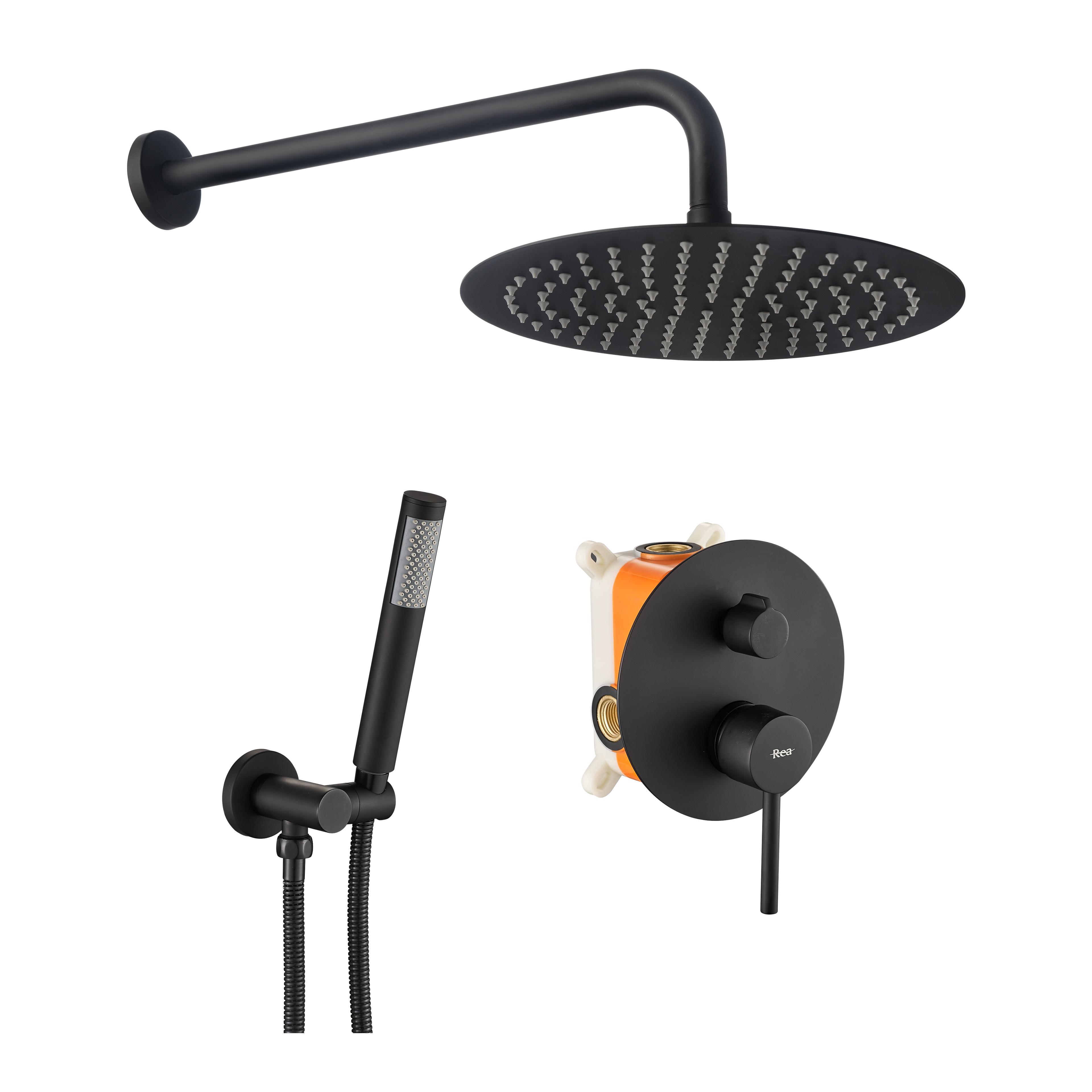 Juego de ducha oculto Rea Lungo Black + BOX