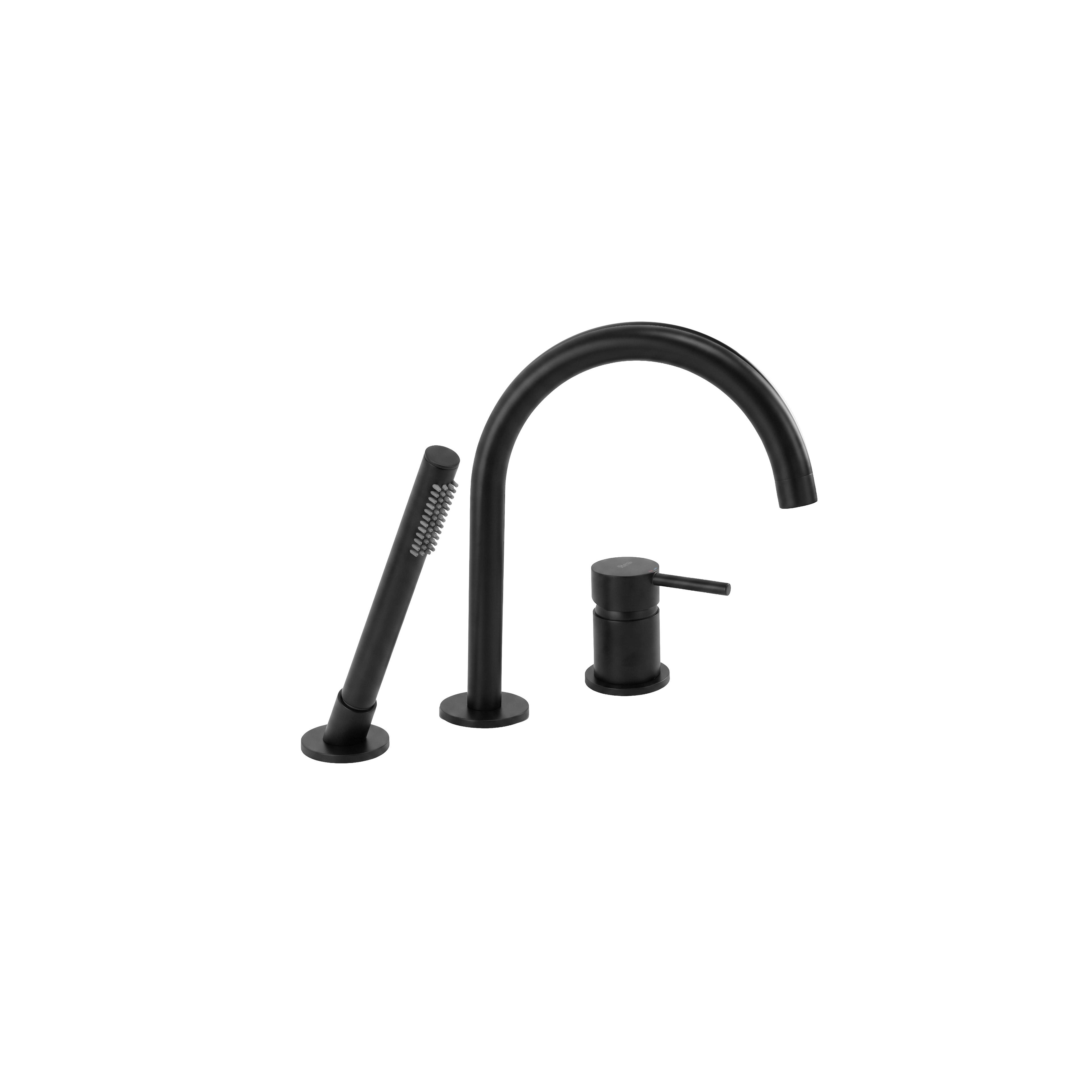 3-Loch-Badewannenarmatur Rea Lungo Black