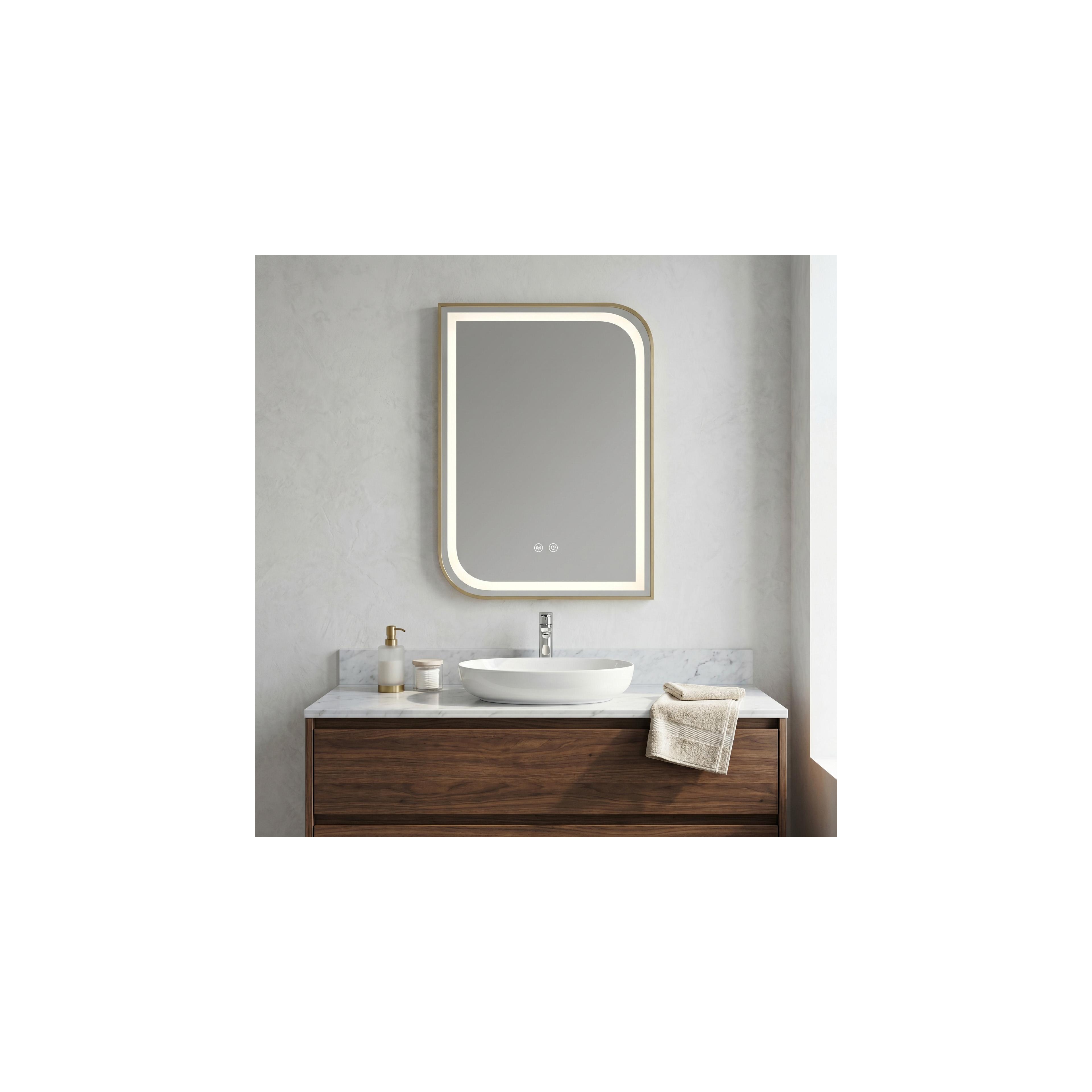 Зеркало LED ZONE 80X60  GOLD BRUSH