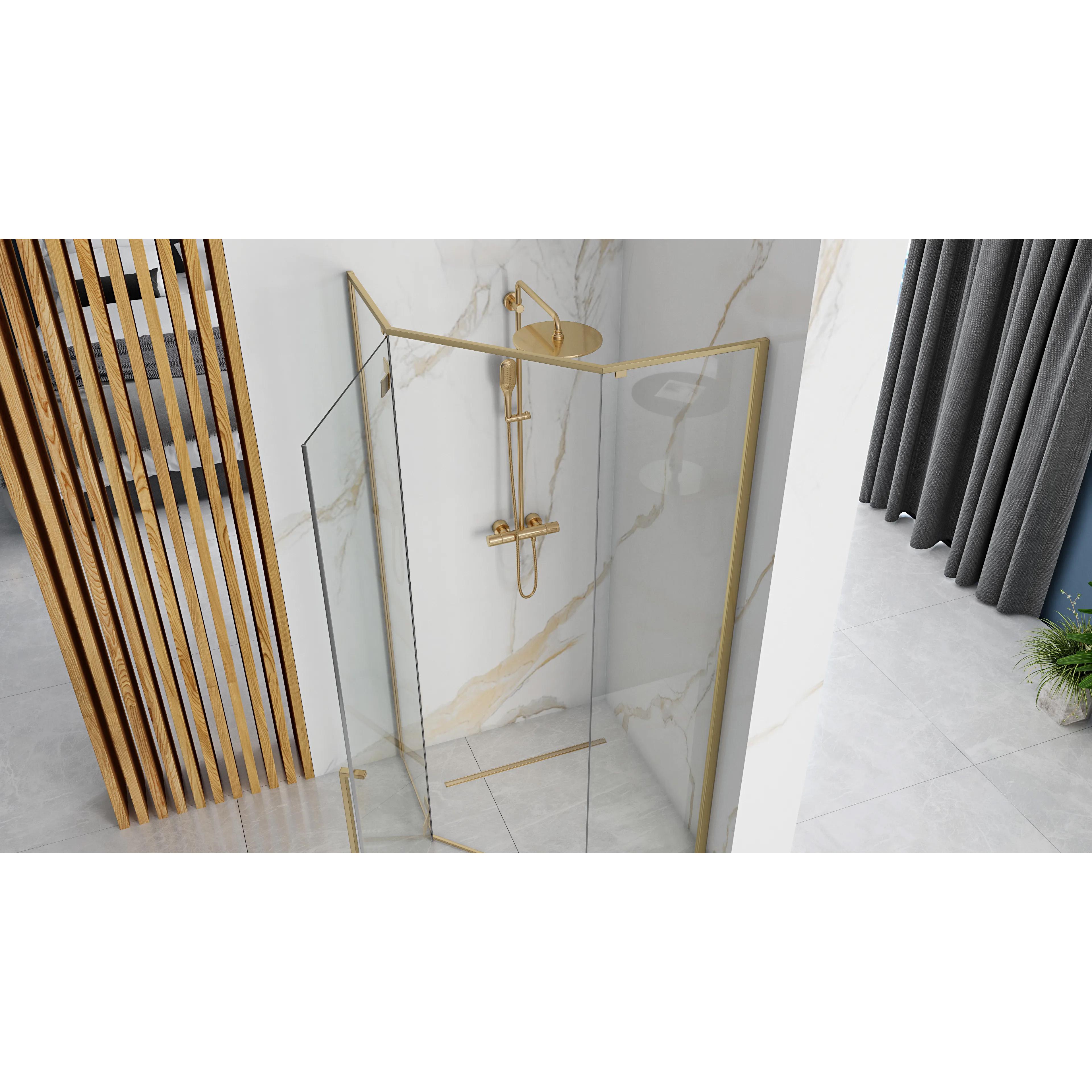 Душ кабина Rea DIAMOND 90x90 BRUSH GOLD