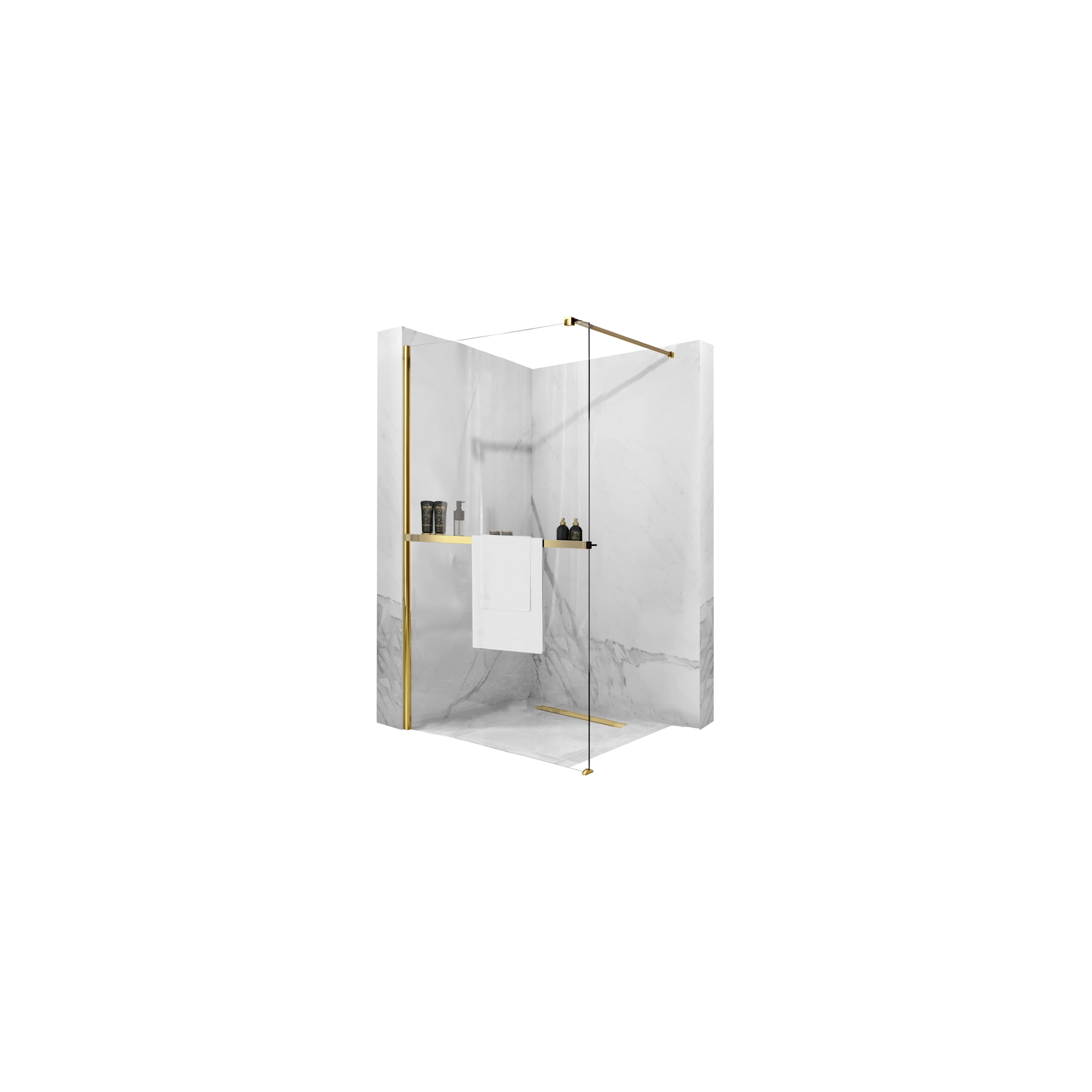 Duschwand Rea Aero Gold N 80 Walk In + EVO