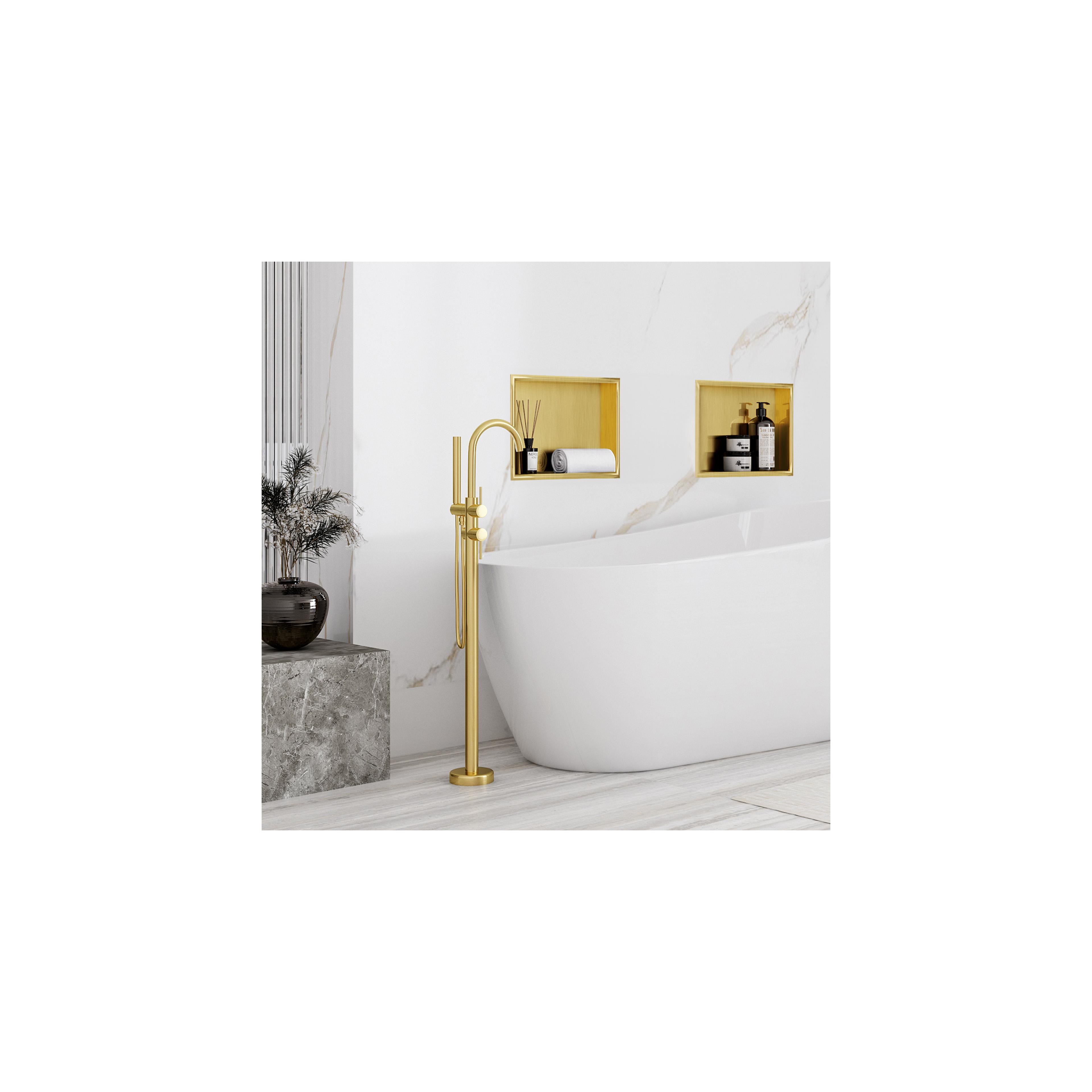 bathroom shelf 30x30 gold brush