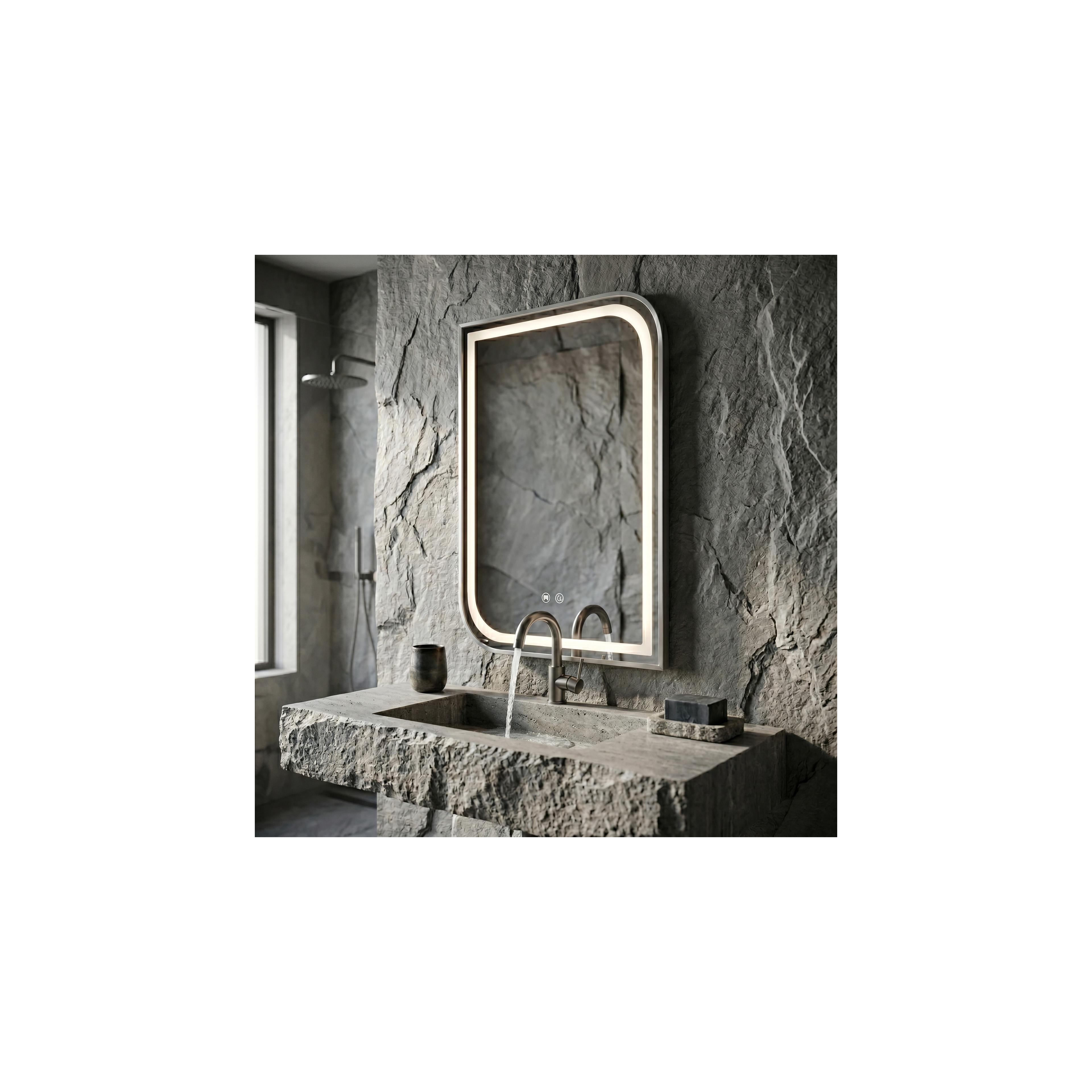 Specchio LED ZONE 70x50 BRUSH NICKEL