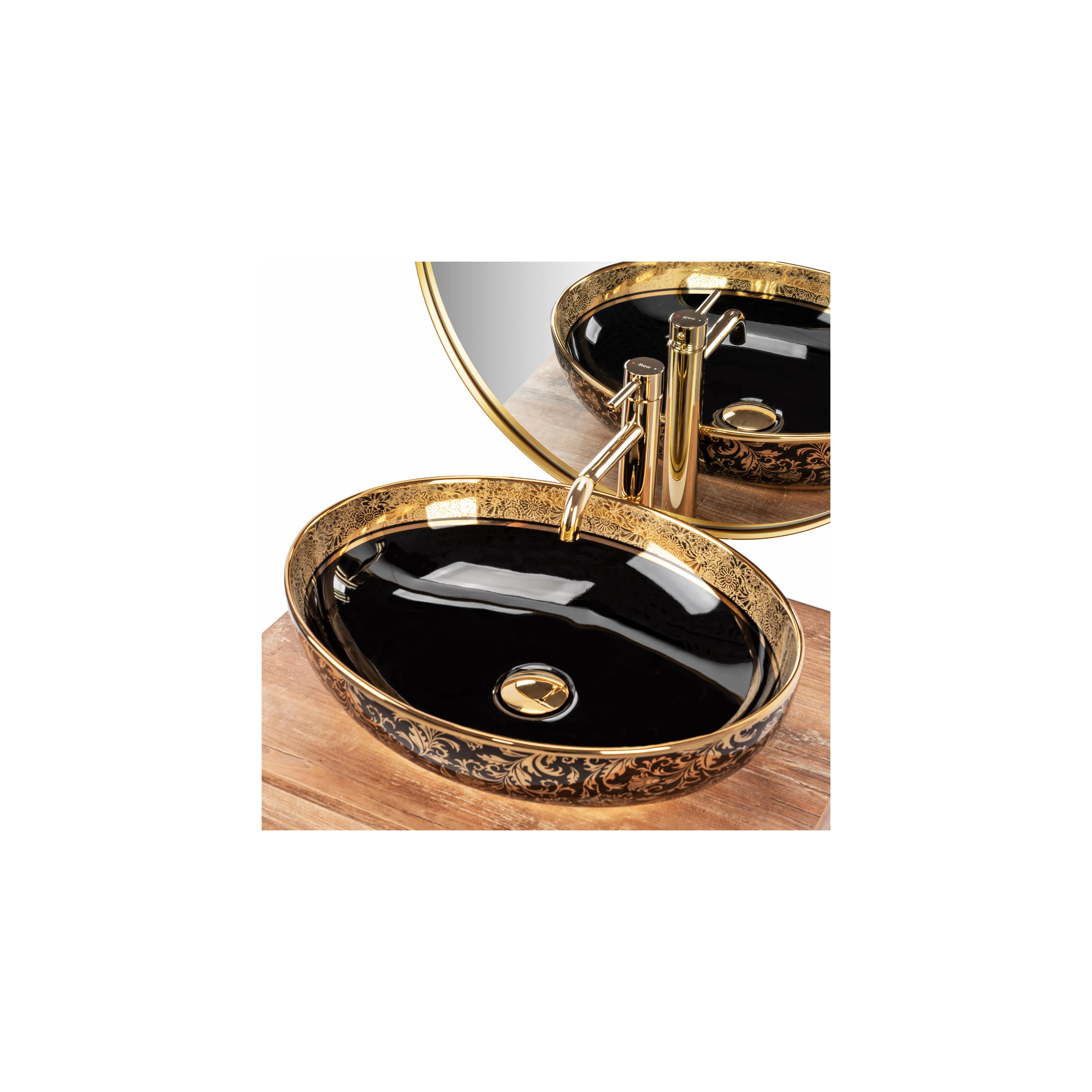 Countertop washbasin REA Margot Gold / Black