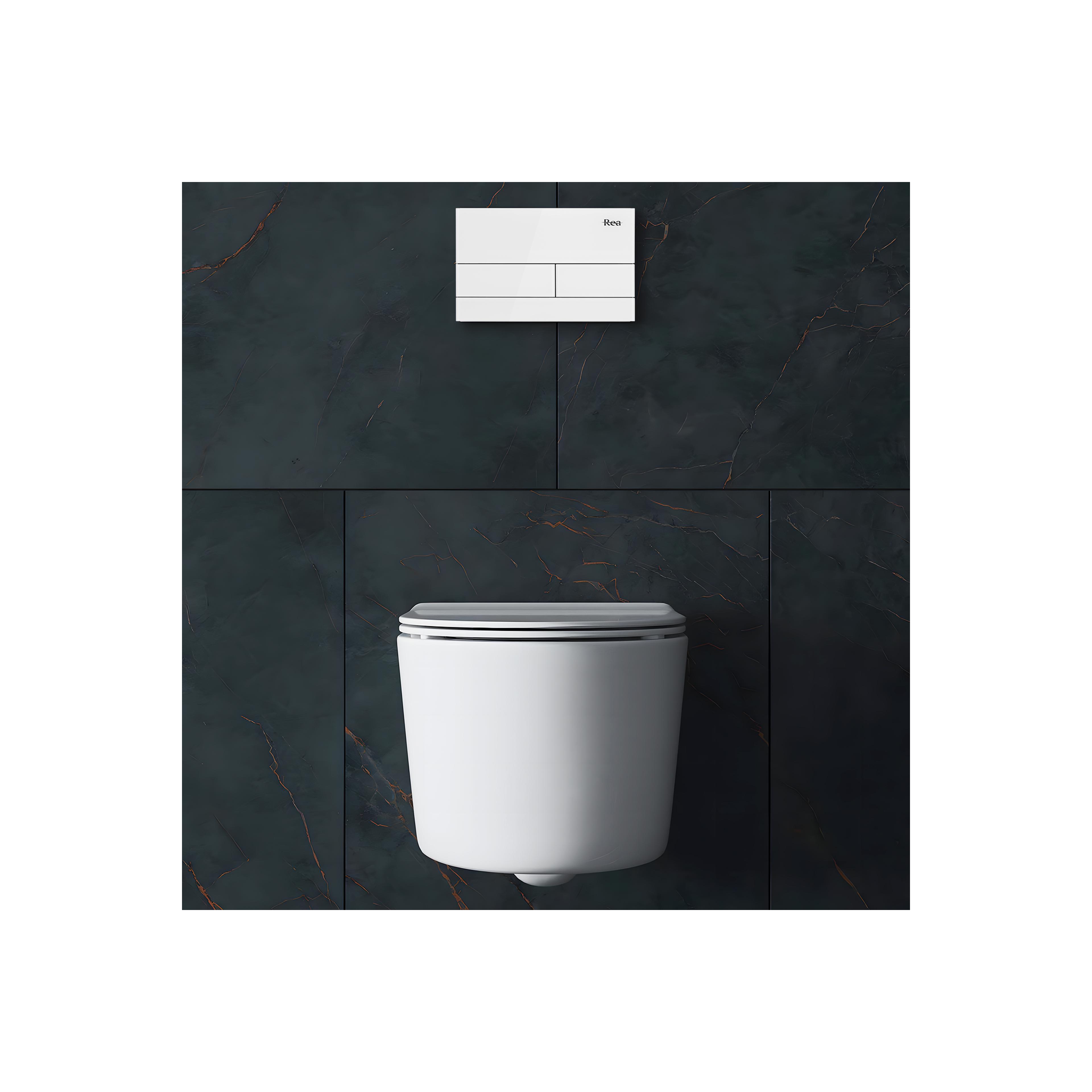 WC öblítő gomb K011A-Q és Slim024N Rea T White Glass