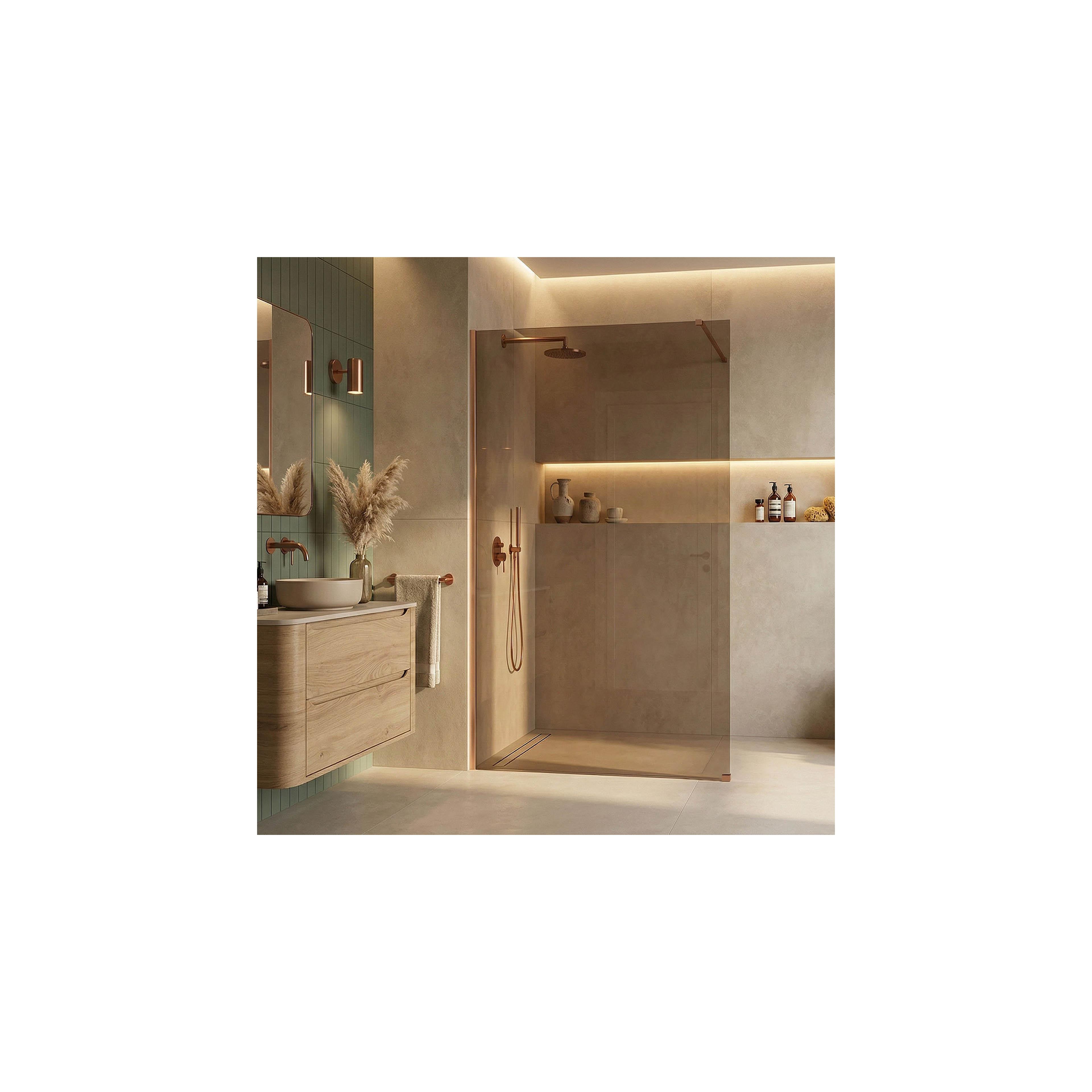 Duschwand Rea Flexi Brown / Brush Copper 90