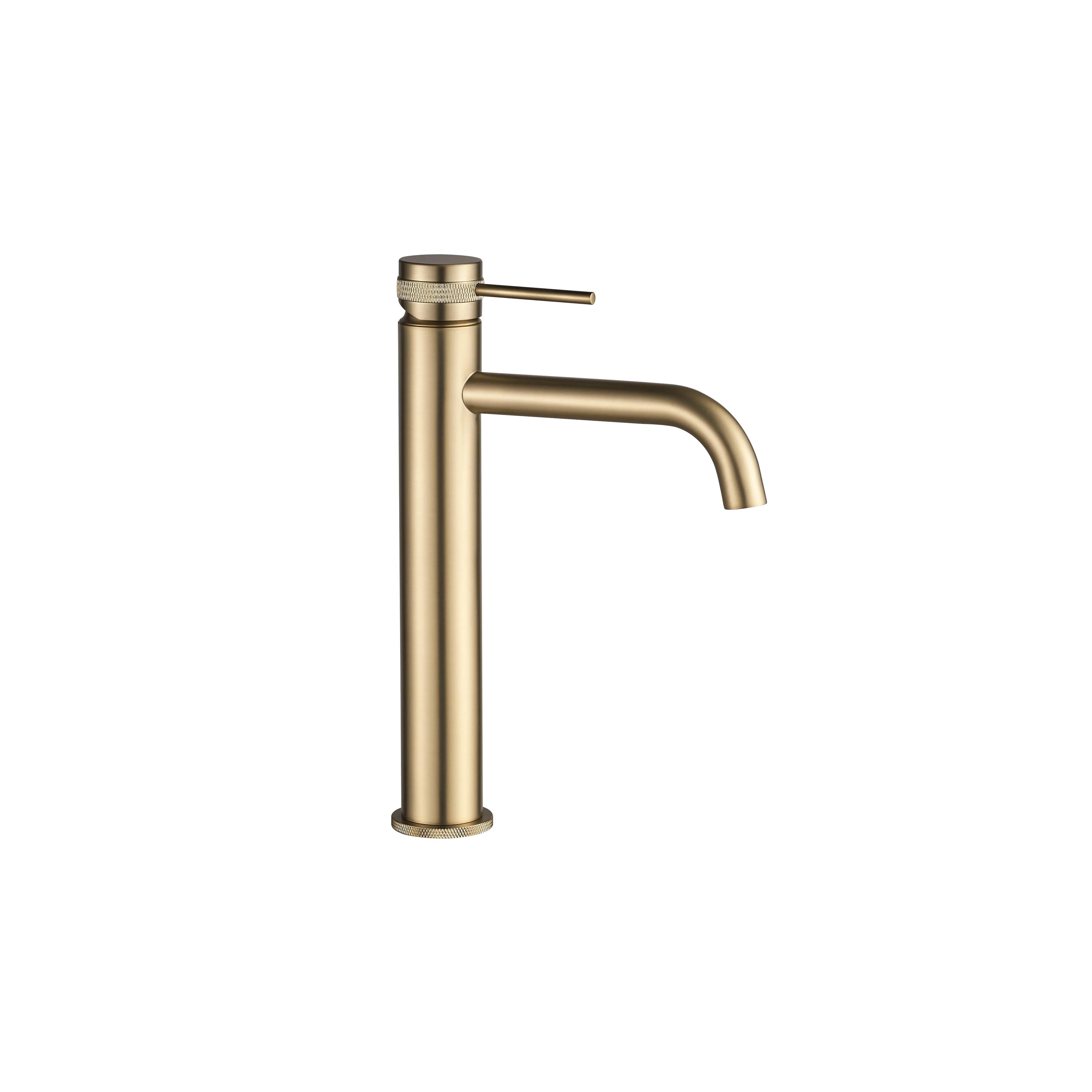 Bathroom faucet Rea Lungo Grip Brush Gold high