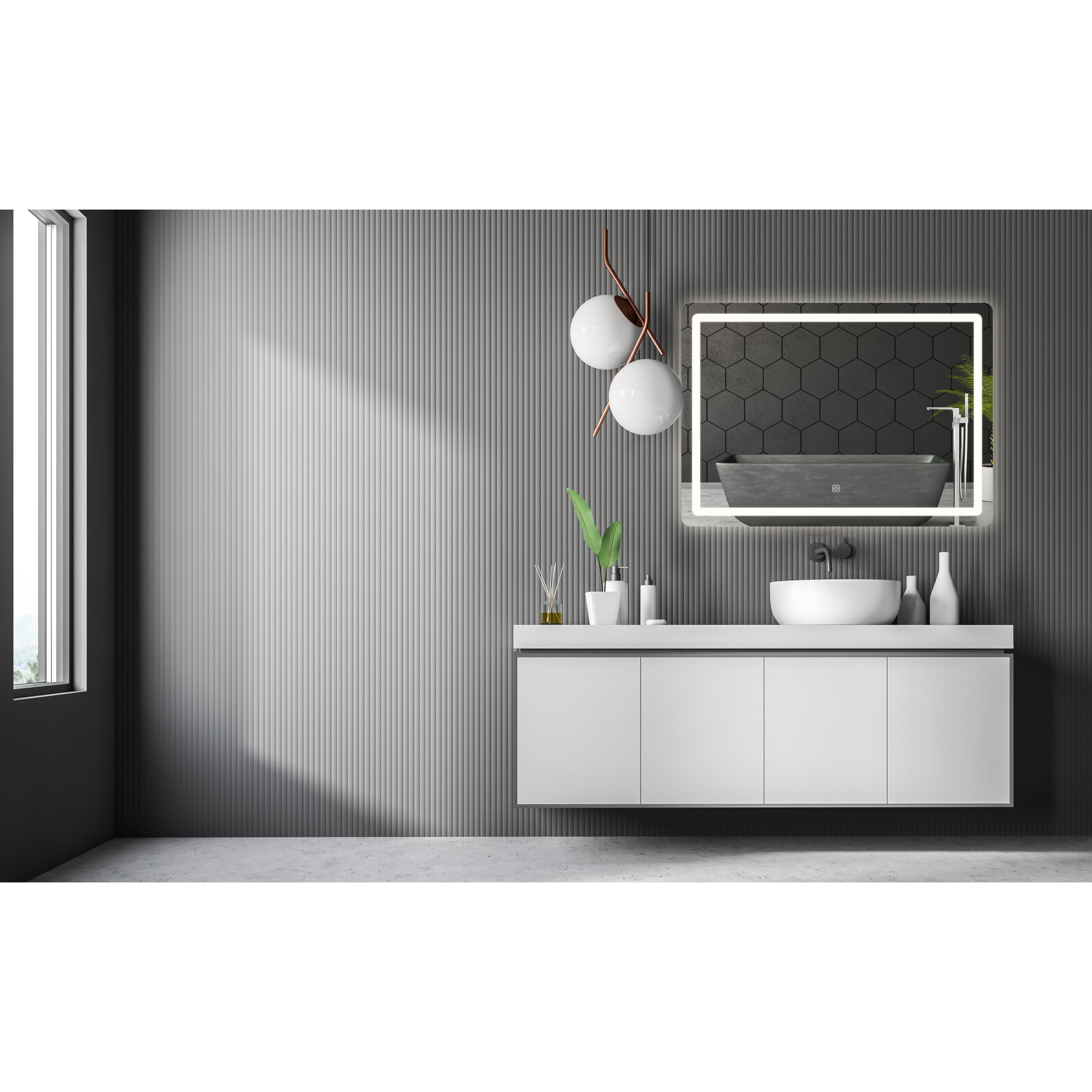 Spiegel LED 80x60cm P10407