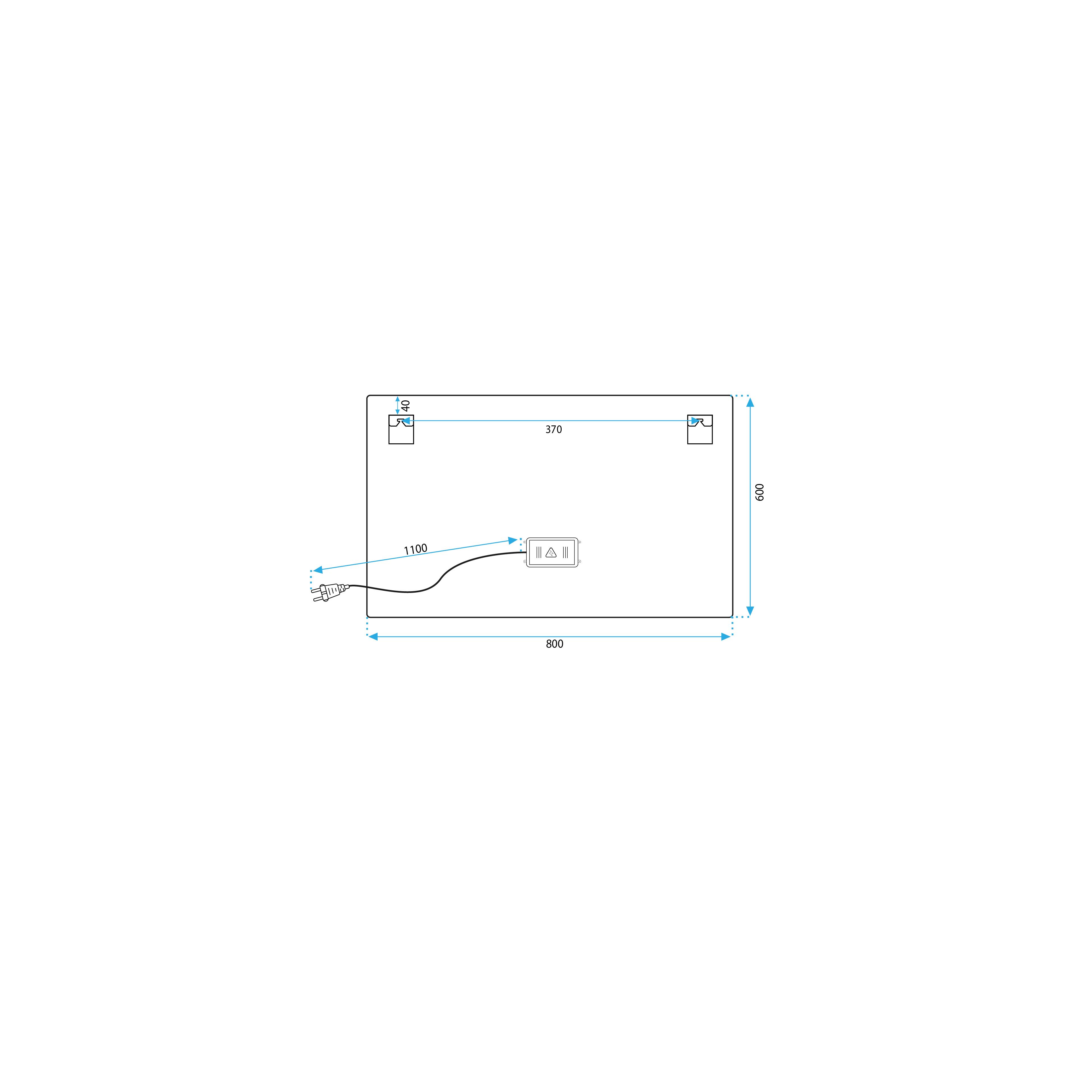 Spiegel LED 80x60cm P10407