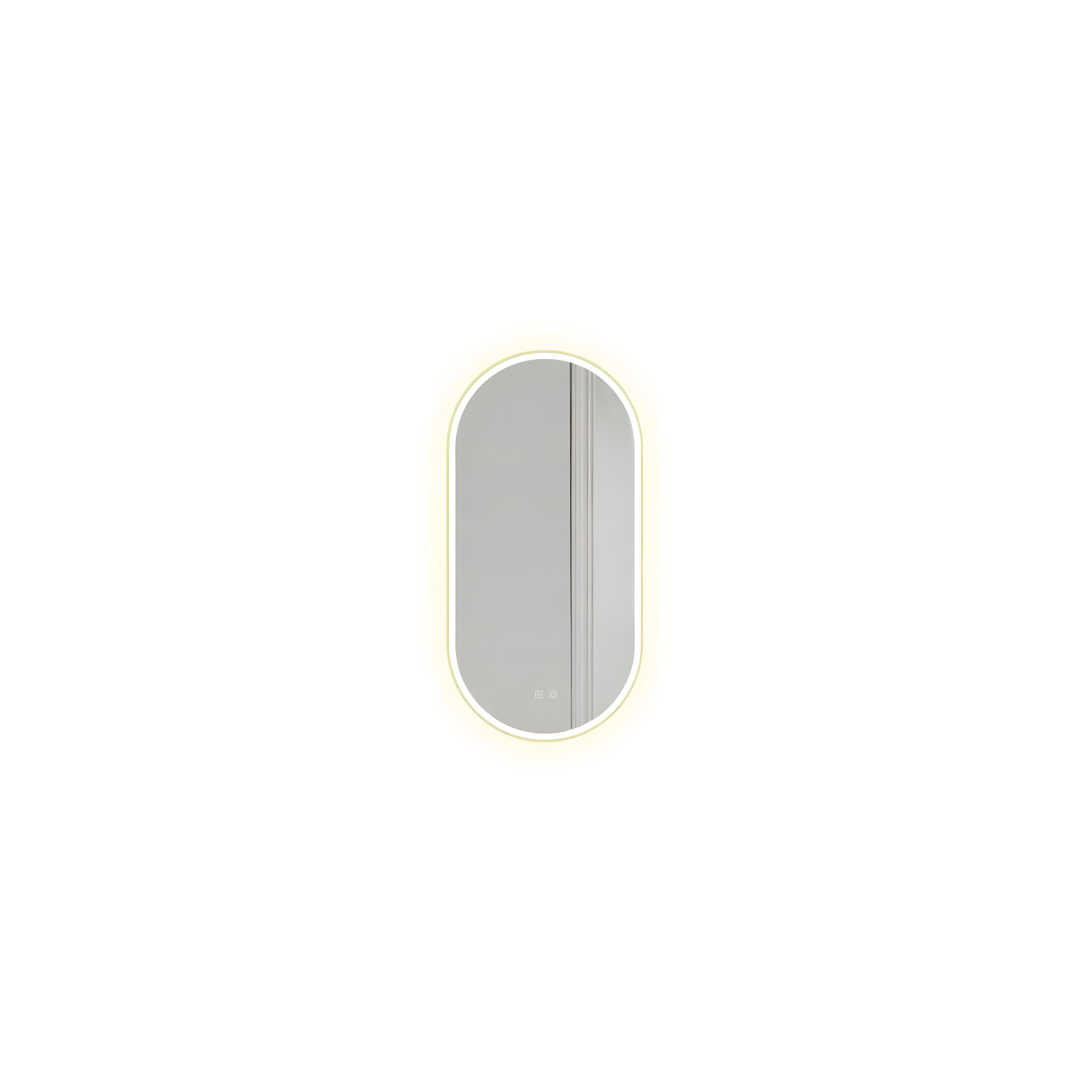 Spiegel LED OVL 50x100cm Gold