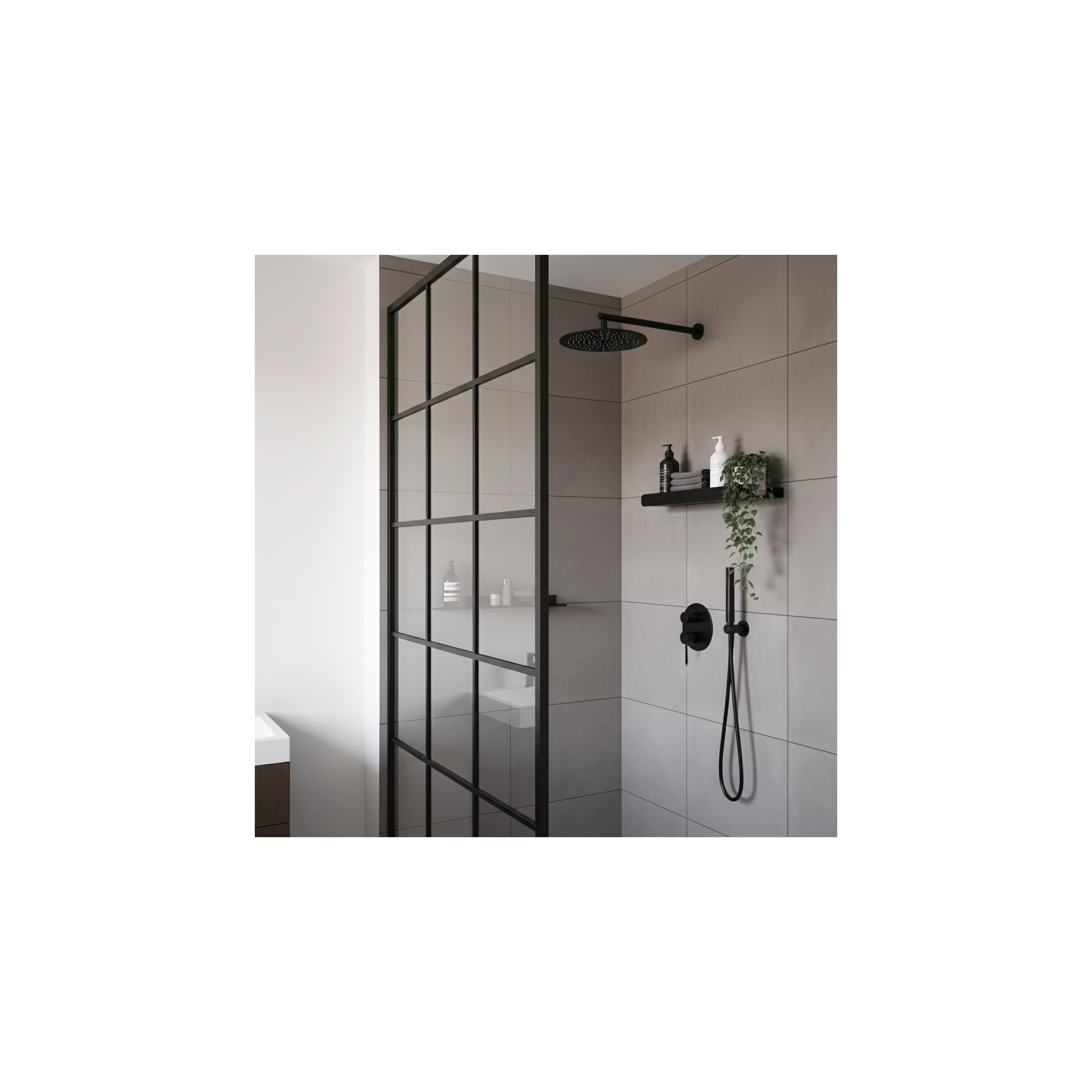 Bathroom shelf SF03 60cm black matt