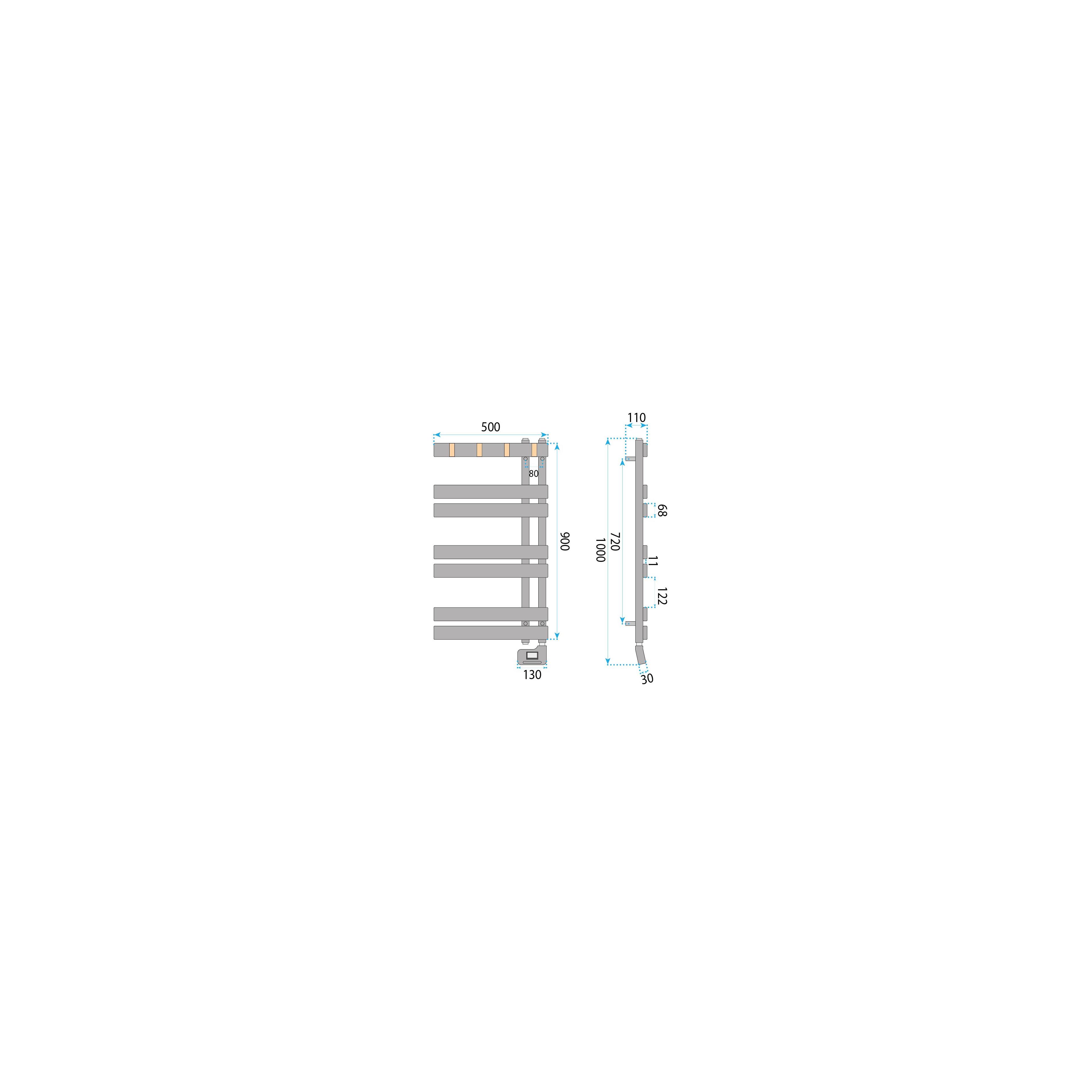 Elektrischer Heizkörper Rea Nexo 90X50 Grey