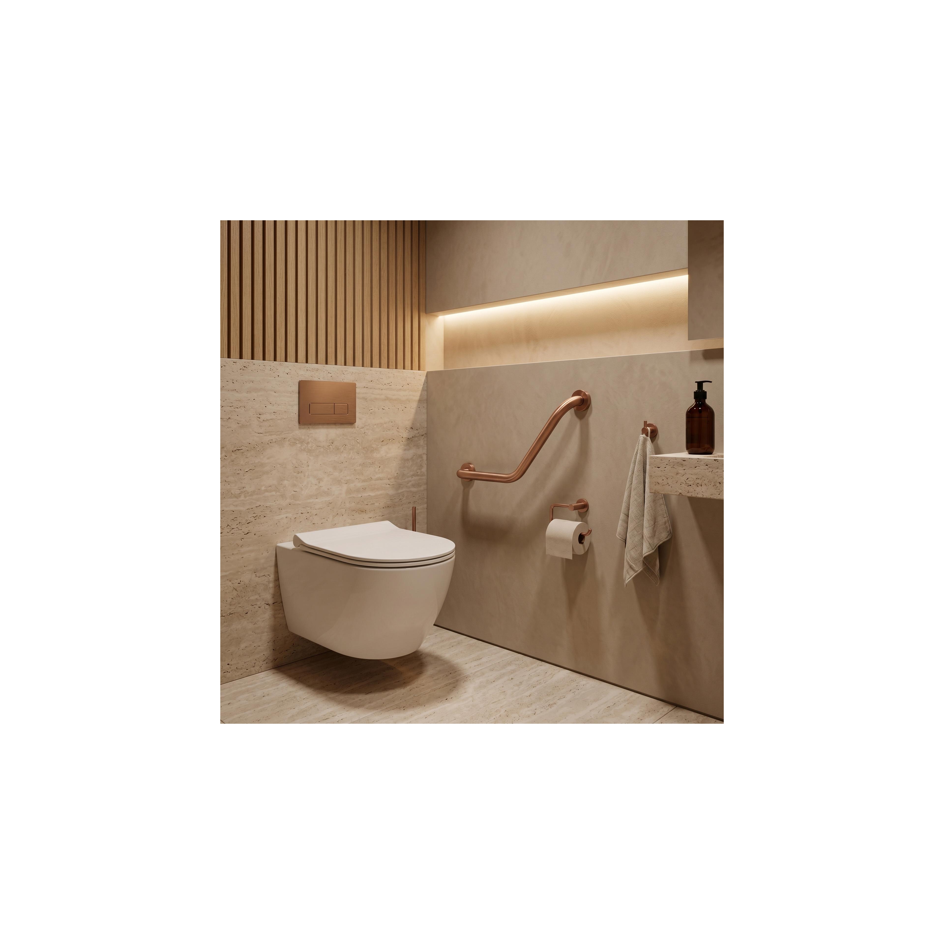 Angewinkelte Badezimmer-Haltestange BRUSH COPPER