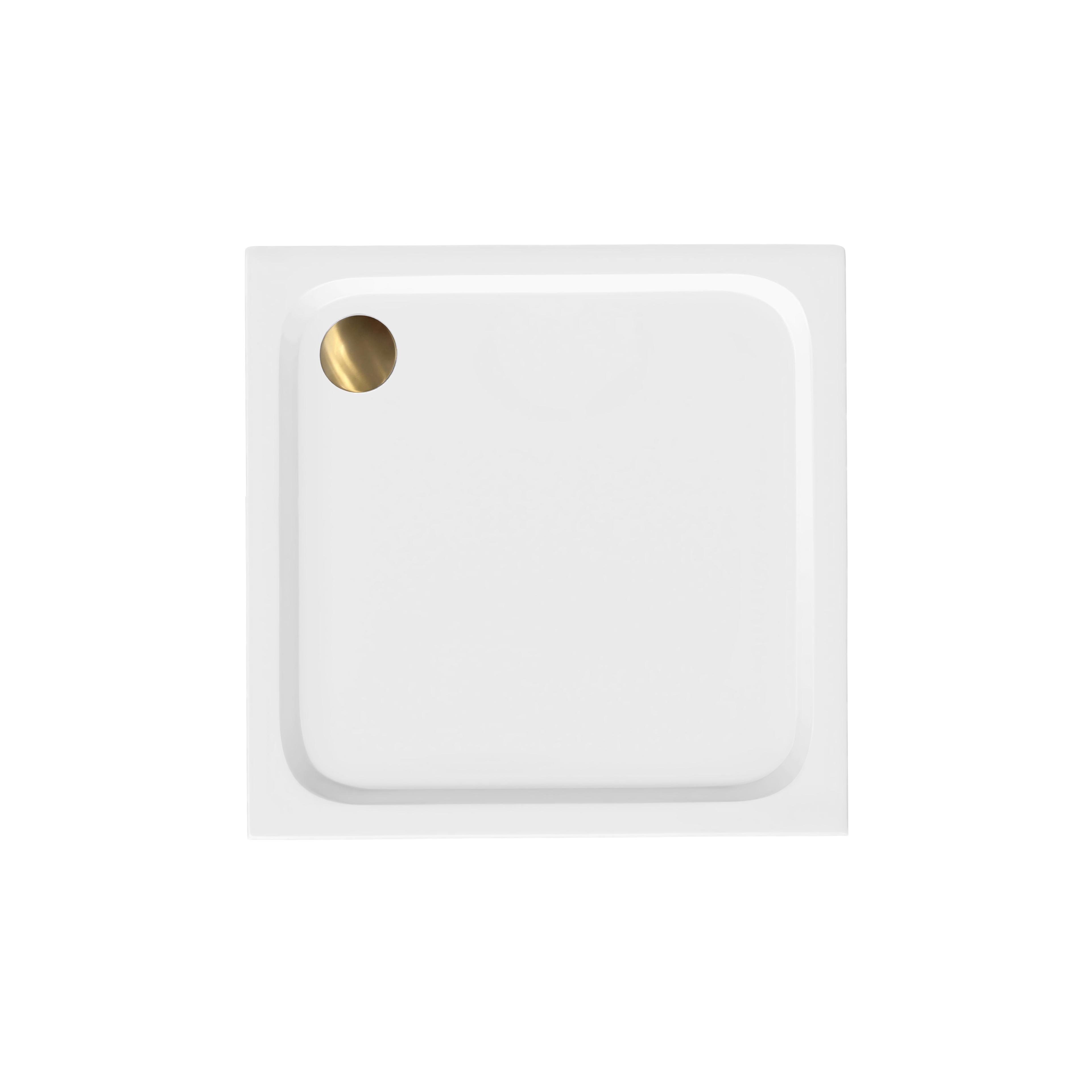 Acryl Duschwanne Rea Belmond White 80x80 Brush Gold